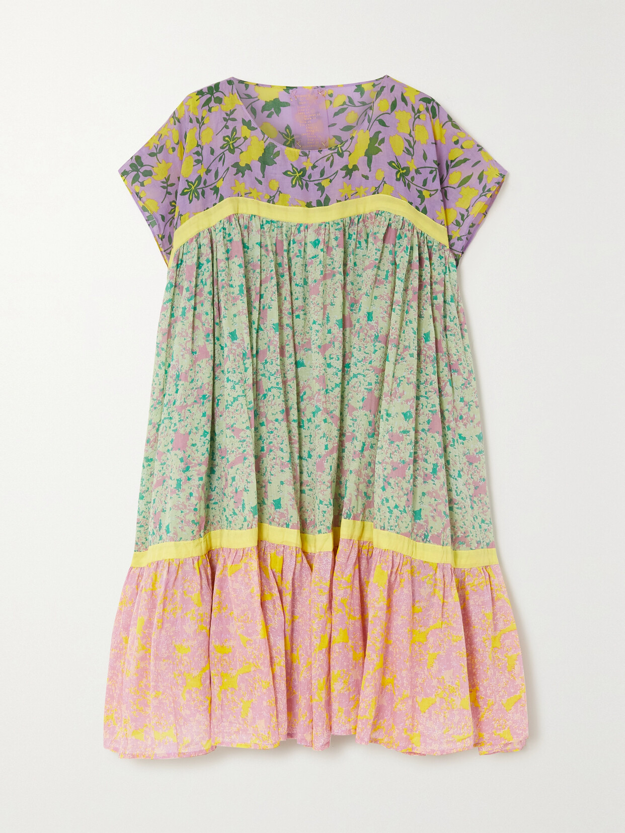 Yvonne S - Wind Tiered Printed Cotton-voile Mini Dress - Lilac 22 Awaiting product image
