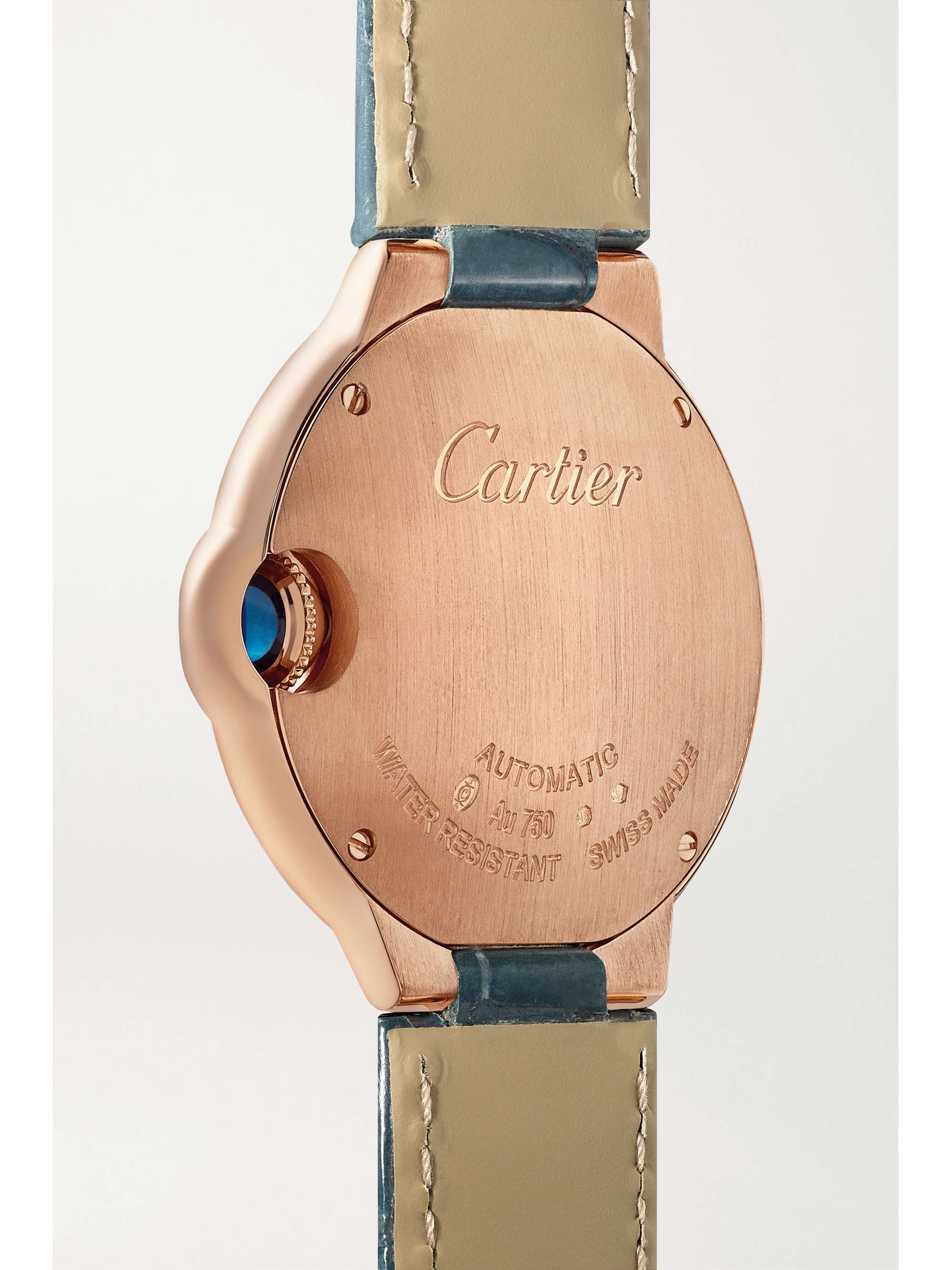 CARTIER Ballon Bleu de Cartier Automatic 33mm 18-karat rose gold, alligator and diamond watch