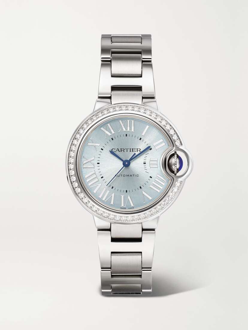 Cartier Ballon Bleu De  Automatic 33mm Stainless Steel And Diamond Watch