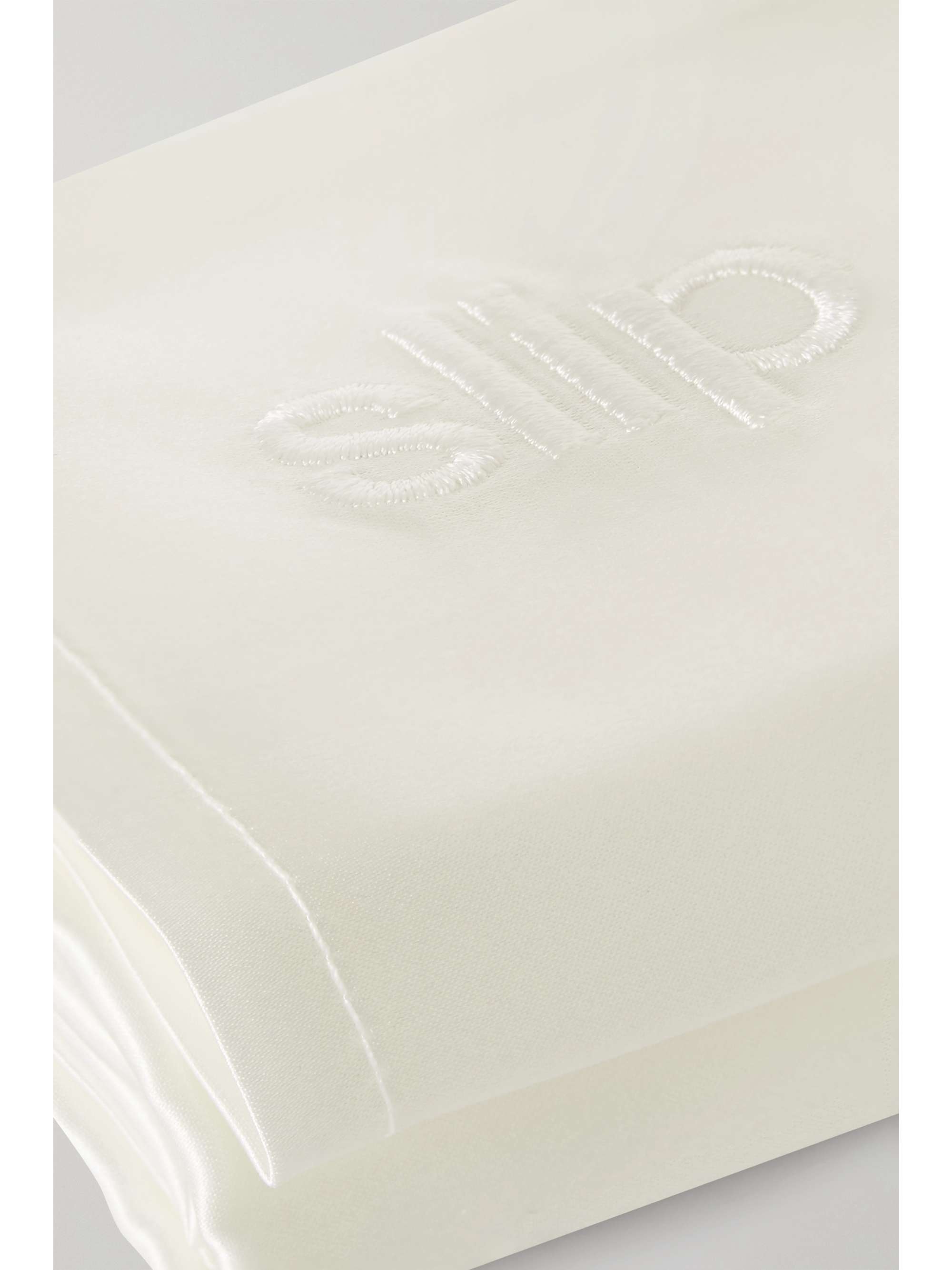 SLIP Embroidered silk queen pillowcase