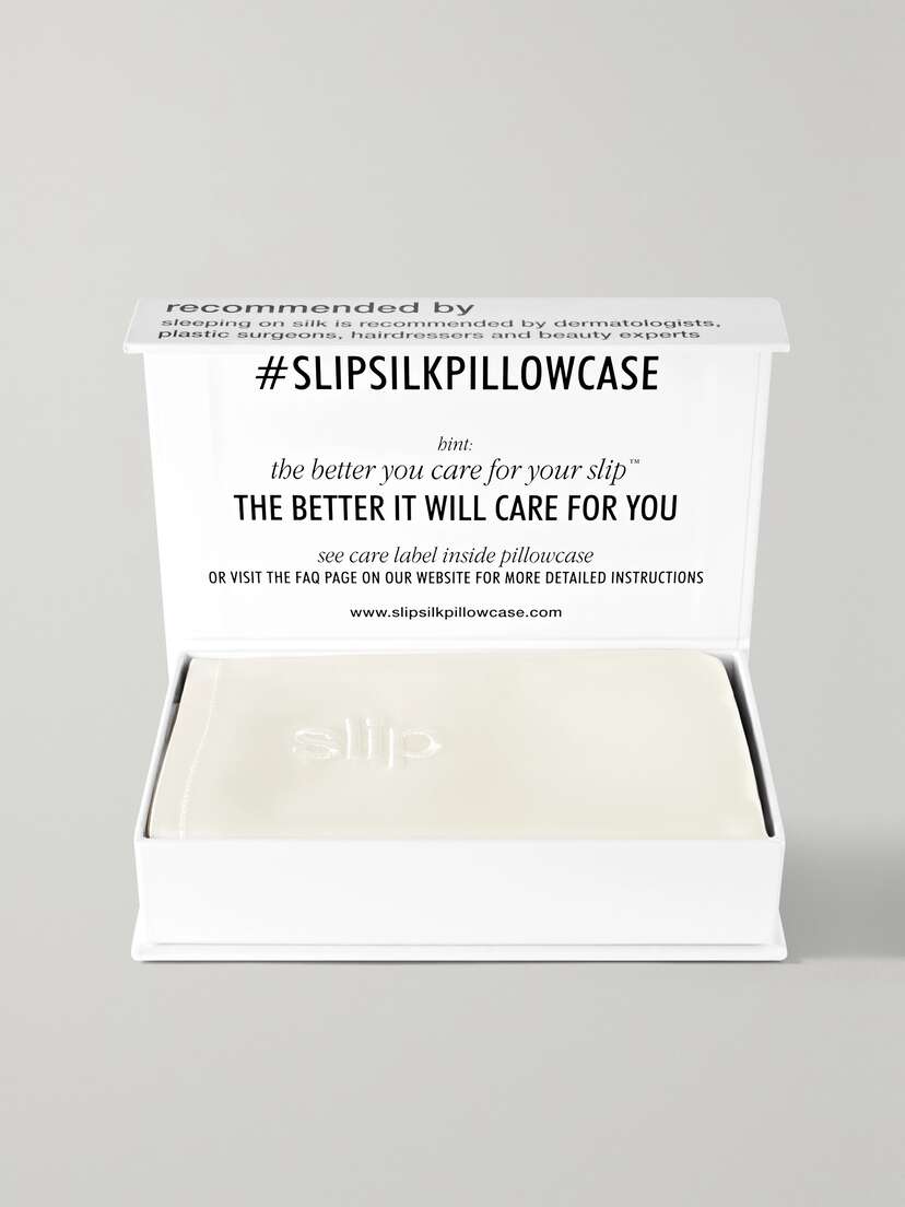 Slip Embroidered Silk Queen Pillowcase