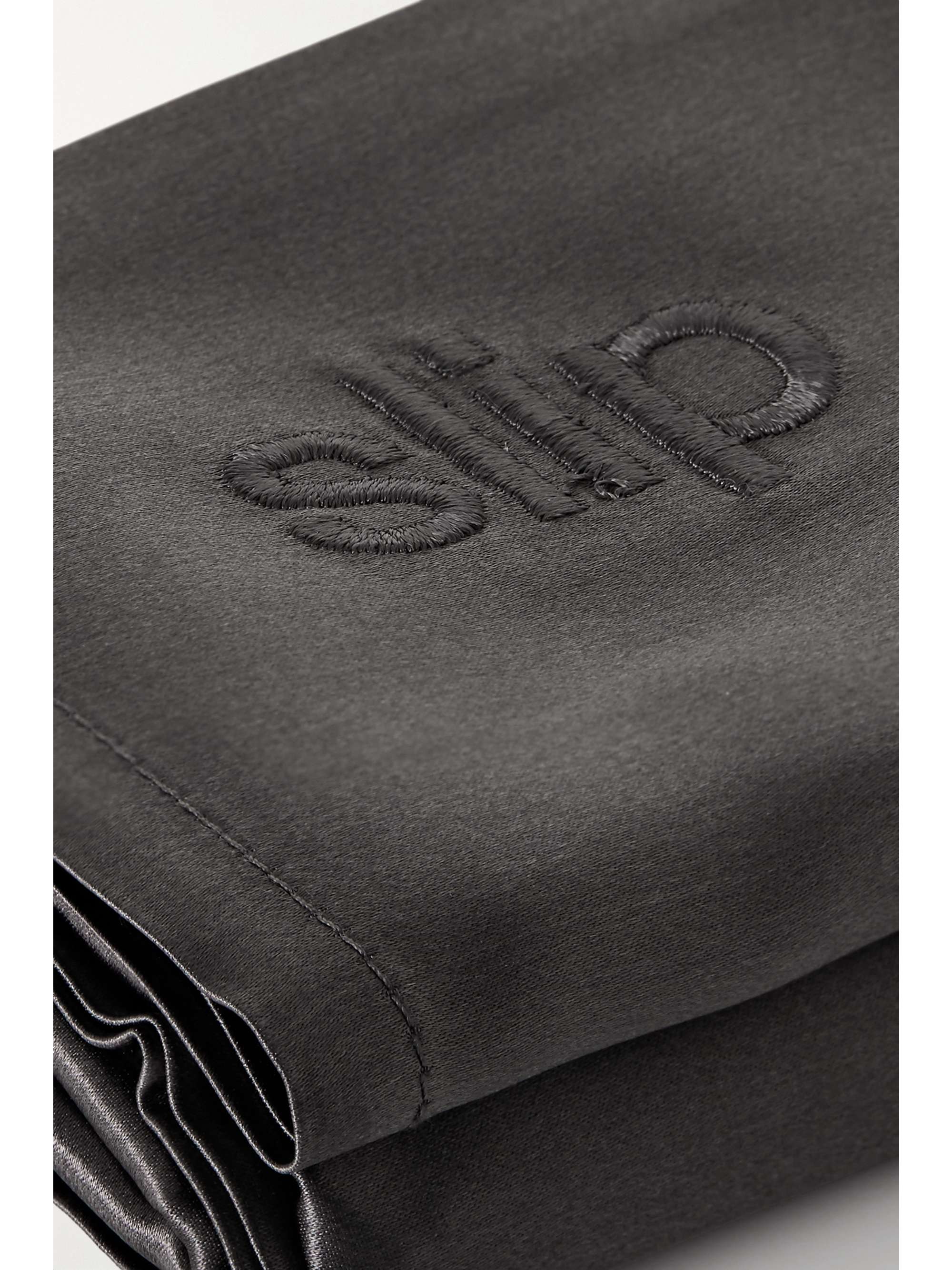SLIP Embroidered silk queen pillowcase