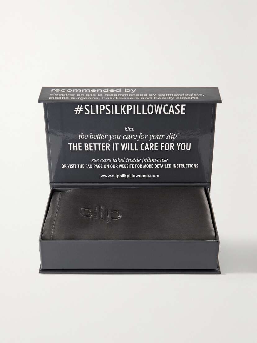 Slip Embroidered Silk Queen Pillowcase