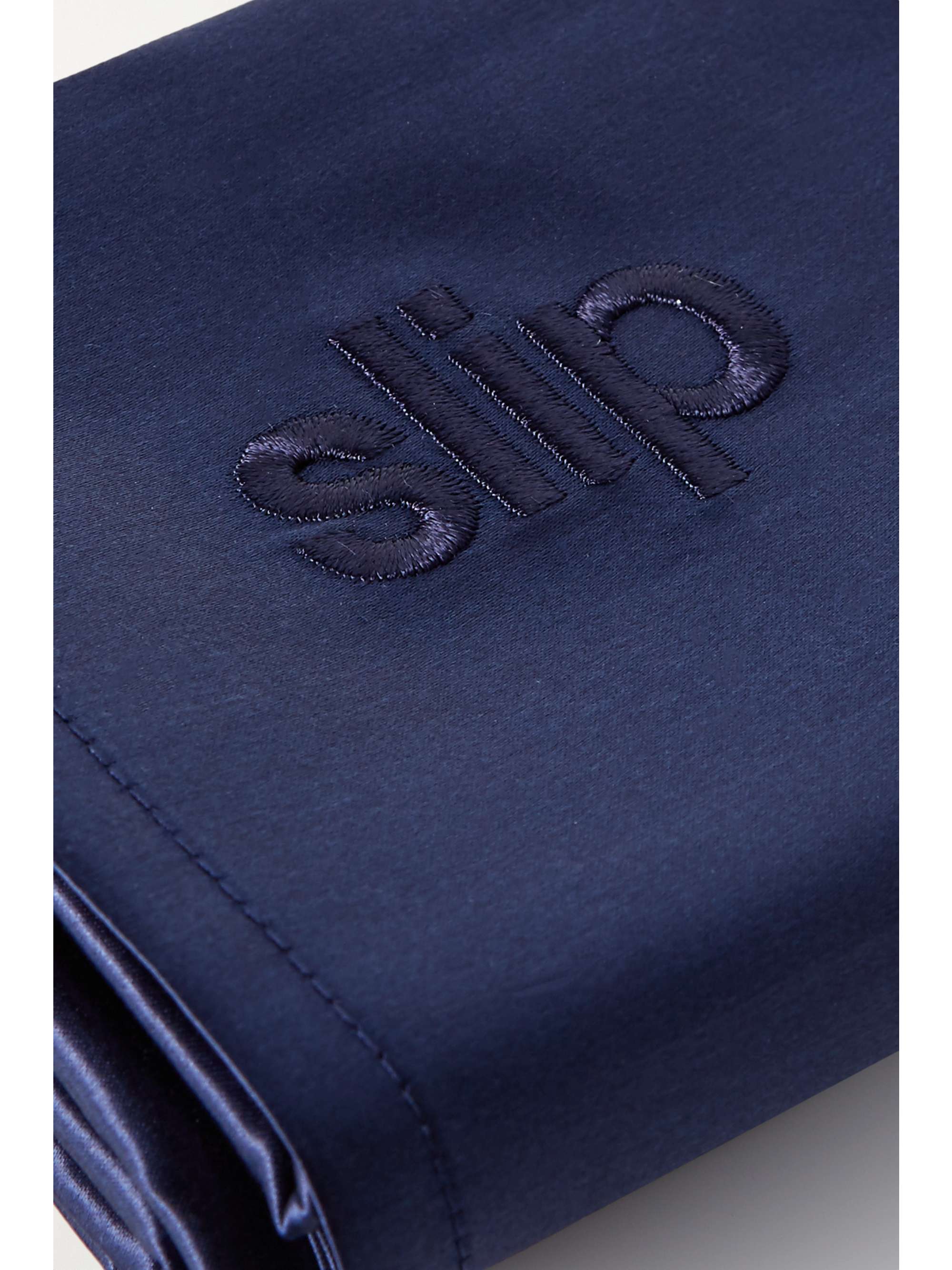 SLIP Embroidered silk queen pillowcase
