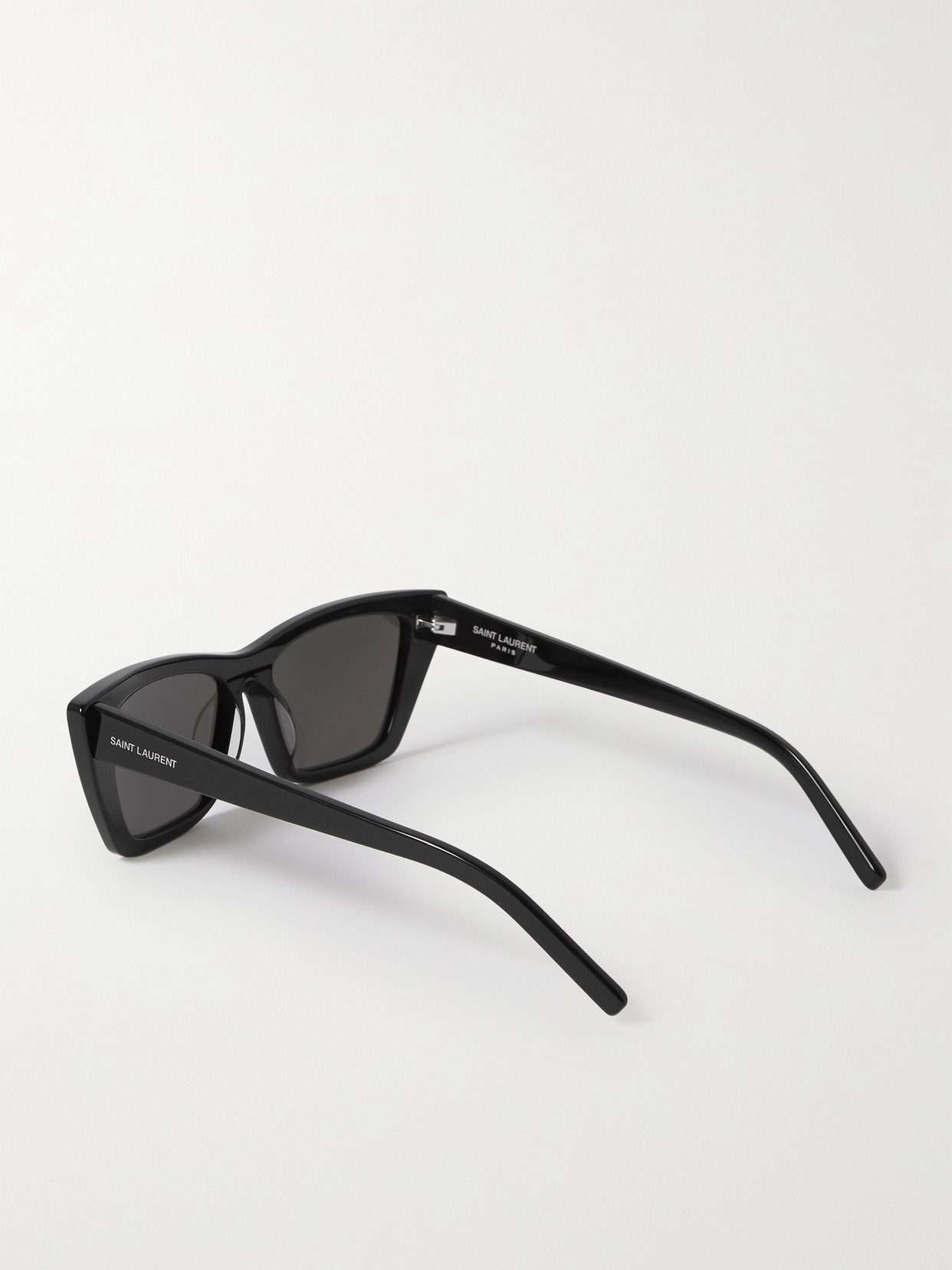 Shop Saint Laurent Mica Cat-eye Acetate Sunglasses In Black