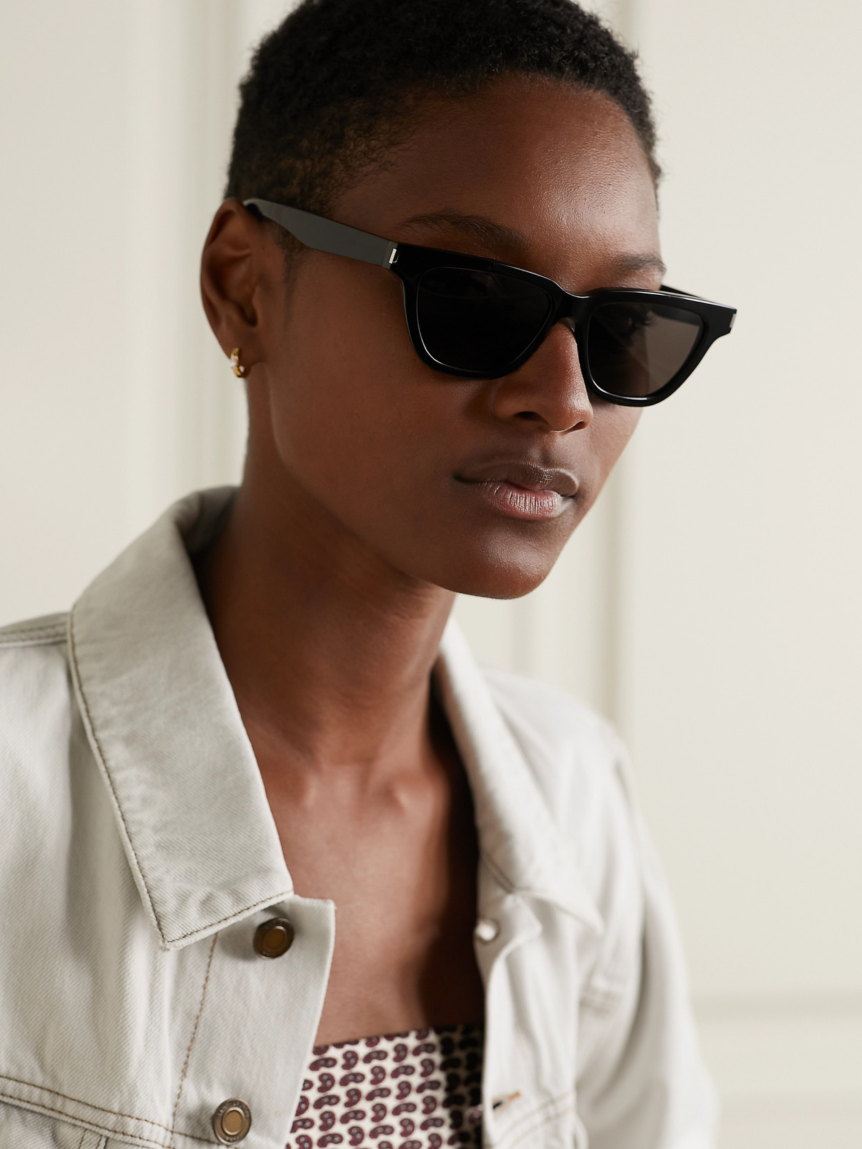 Saint Laurent Sulpice D-frame Acetate Sunglasses In Black