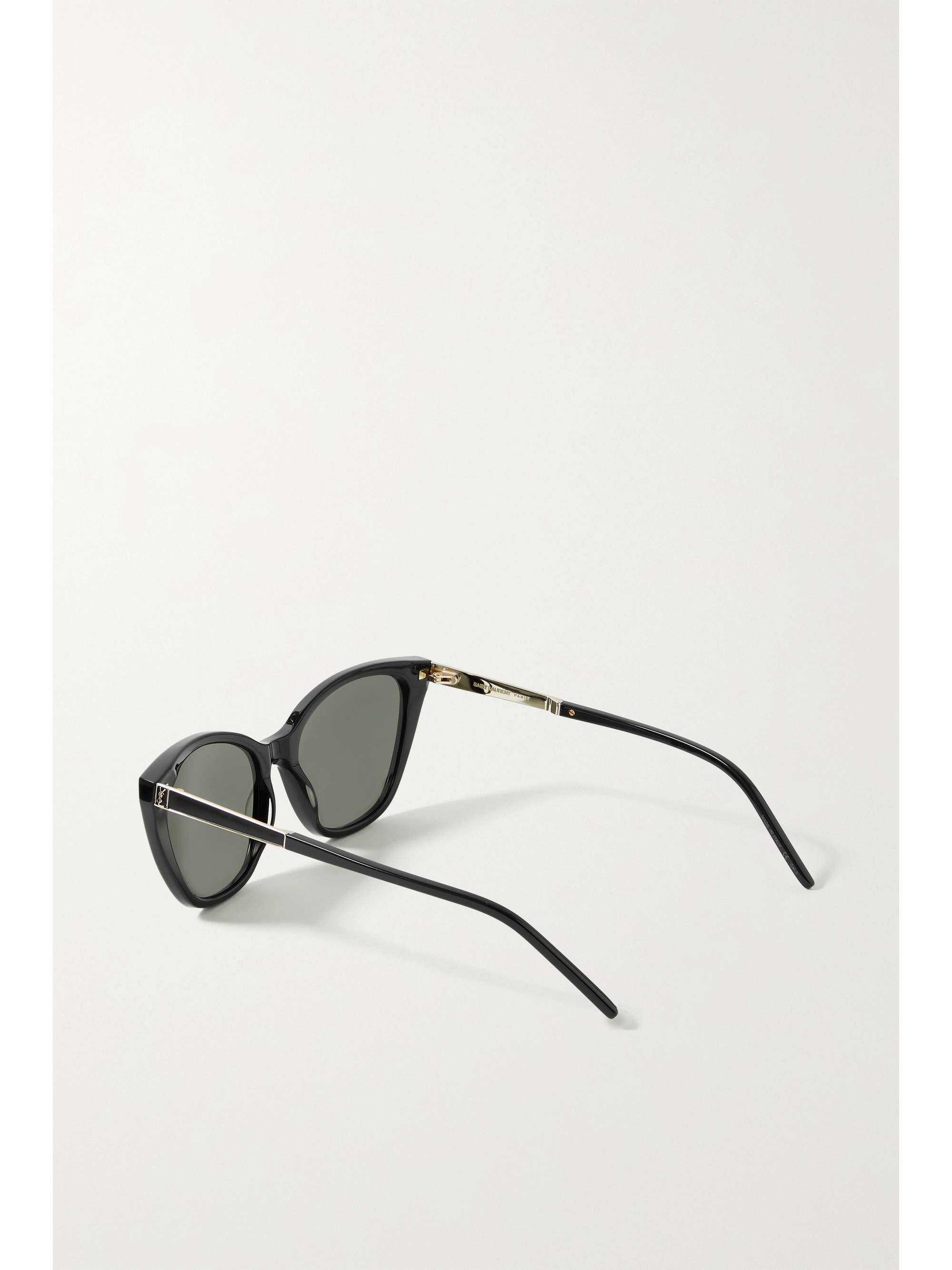 SAINT LAURENT EYEWEAR Cat-eye acetate and gold-tone sunglasses