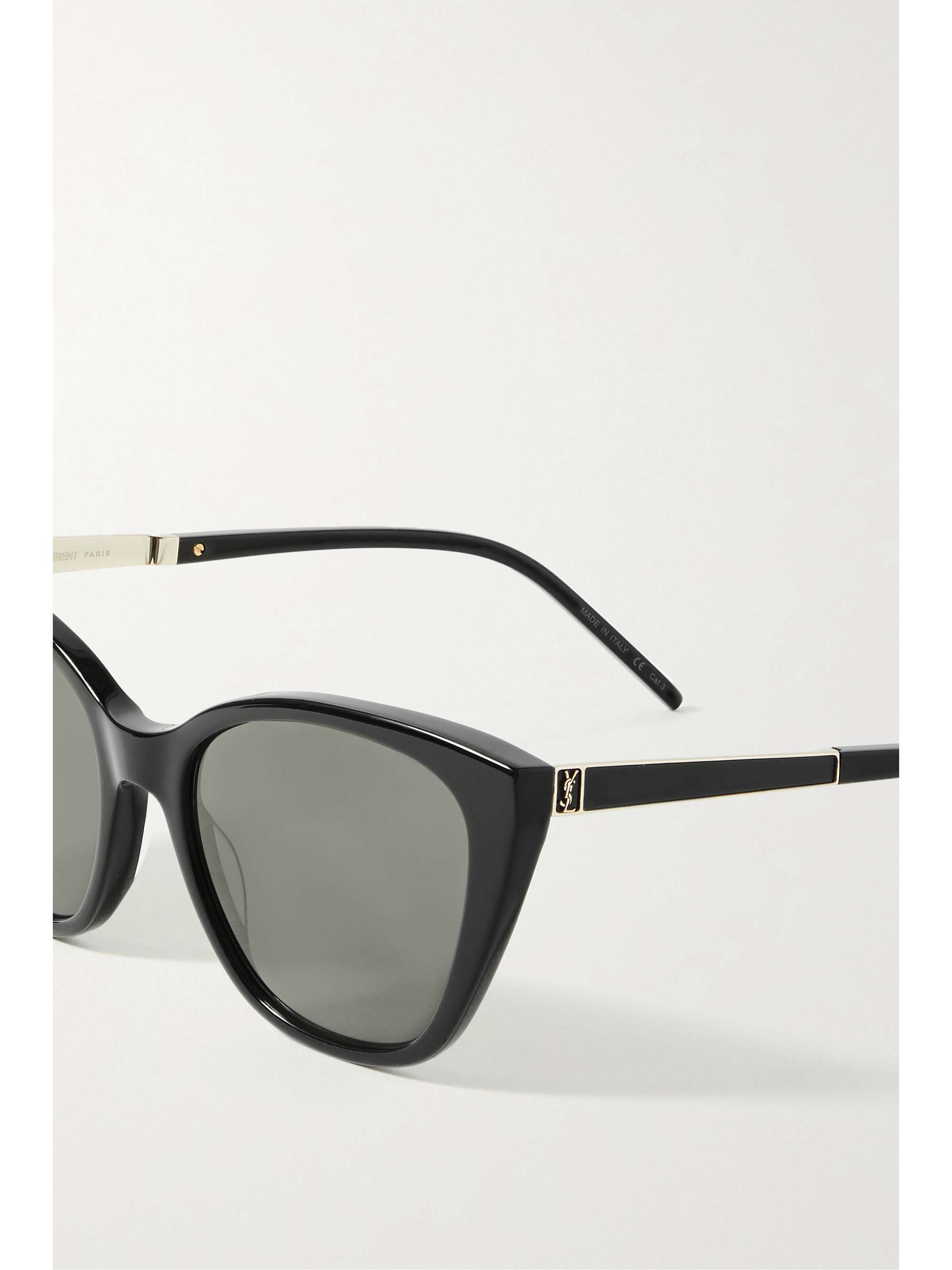 SAINT LAURENT EYEWEAR Cat-eye acetate and gold-tone sunglasses