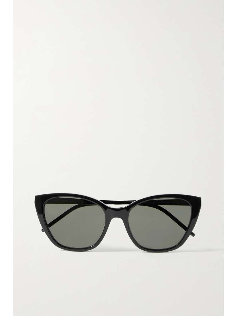 Saint Laurent Eyewear Cat-eye Acetate And Gold-tone Sunglasses