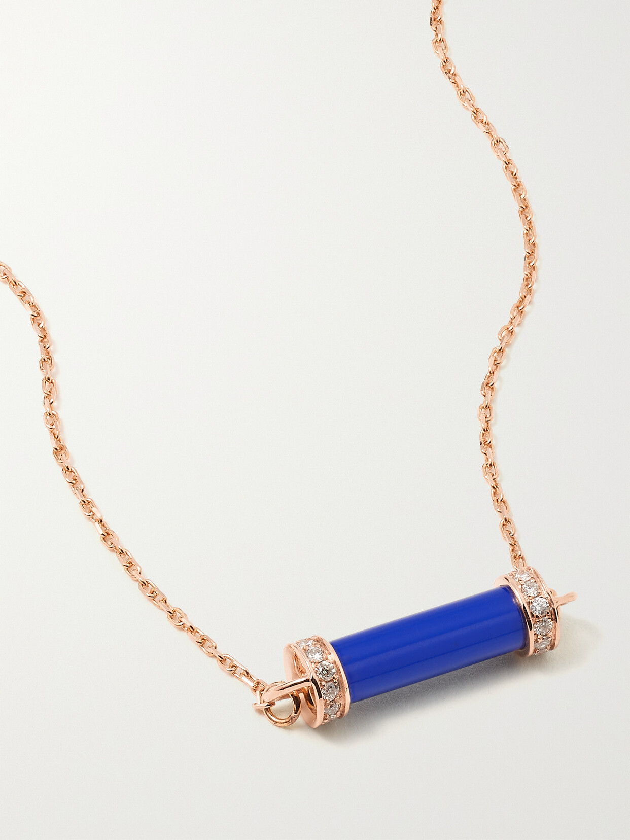 L'Atelier Nawbar - Pillar Of Light 18-karat Rose Gold, Lapis Lazuli And Diamond Necklace - One size