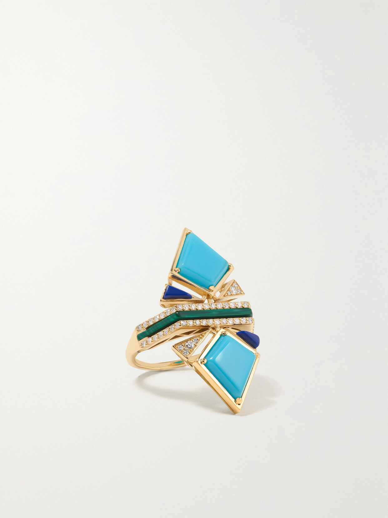 L’Atelier Nawbar L'Atelier Nawbar - The Nina 18-karat Gold Multi-stone Ring - Blue