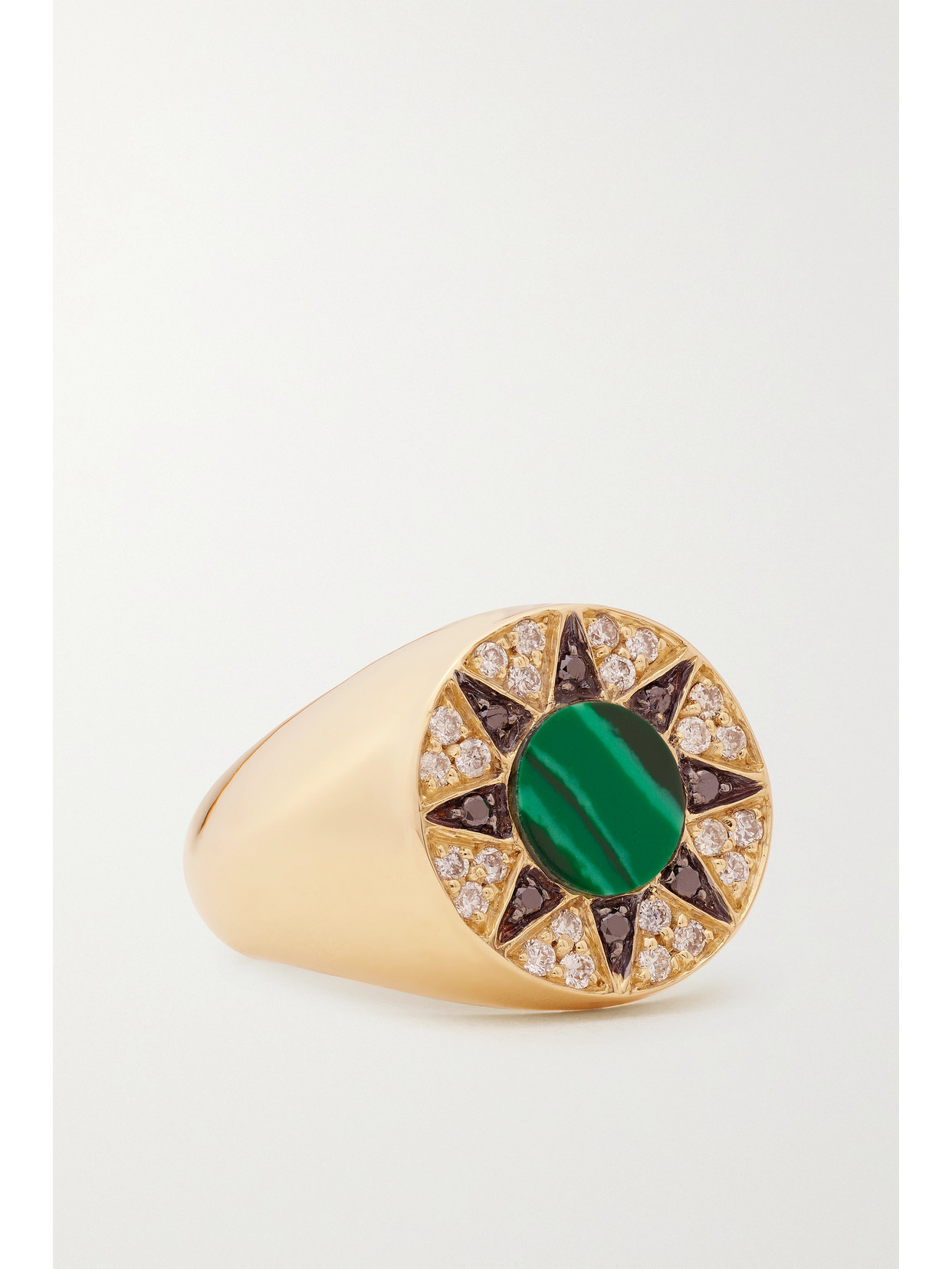 L'Atelier Nawbar - Ibiza 18-karat Gold, Diamond And Malachite Ring - 4