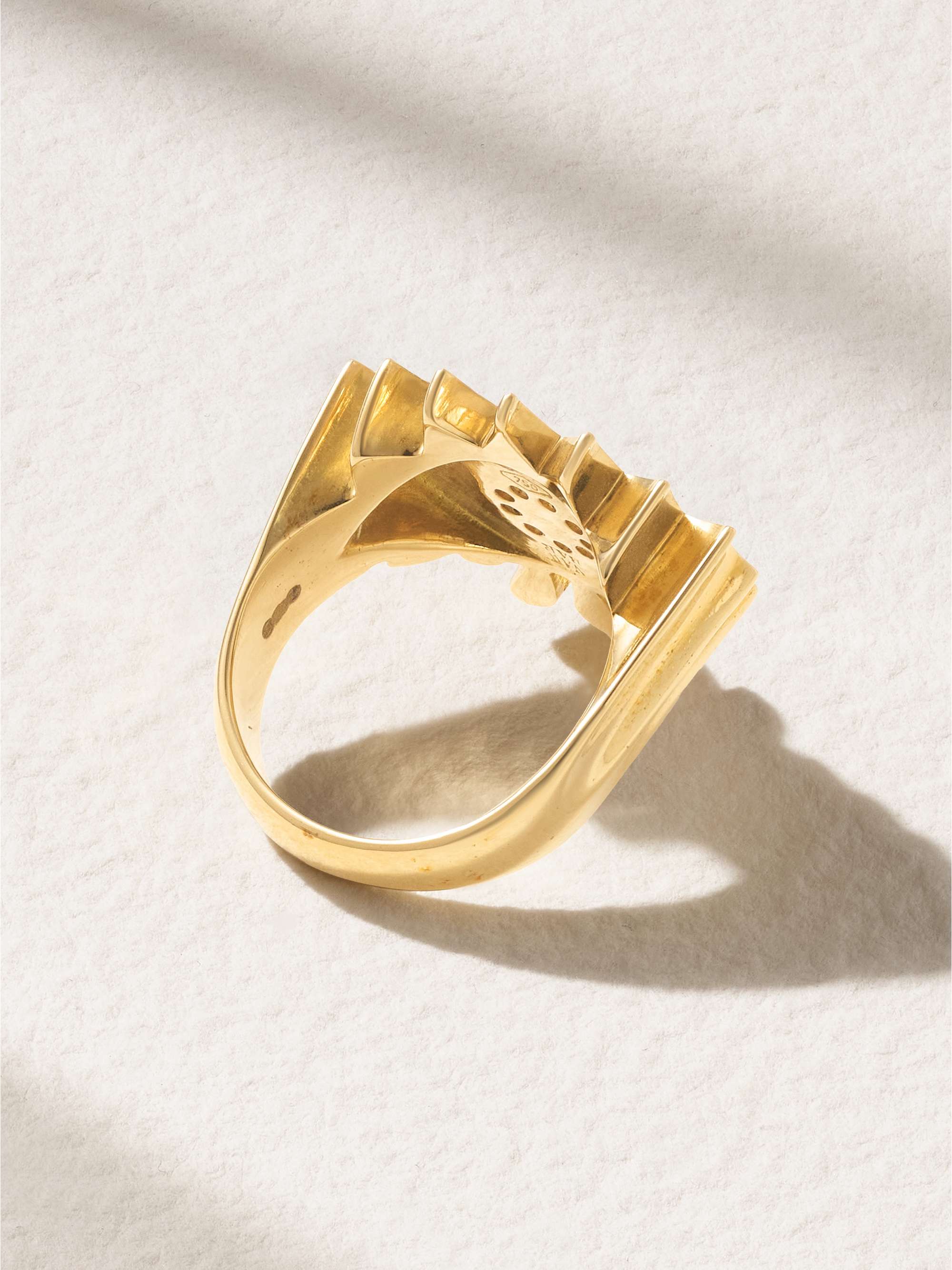 L'ATELIER NAWBAR Queen Eye 18-karat gold, enamel and diamond pinky ring