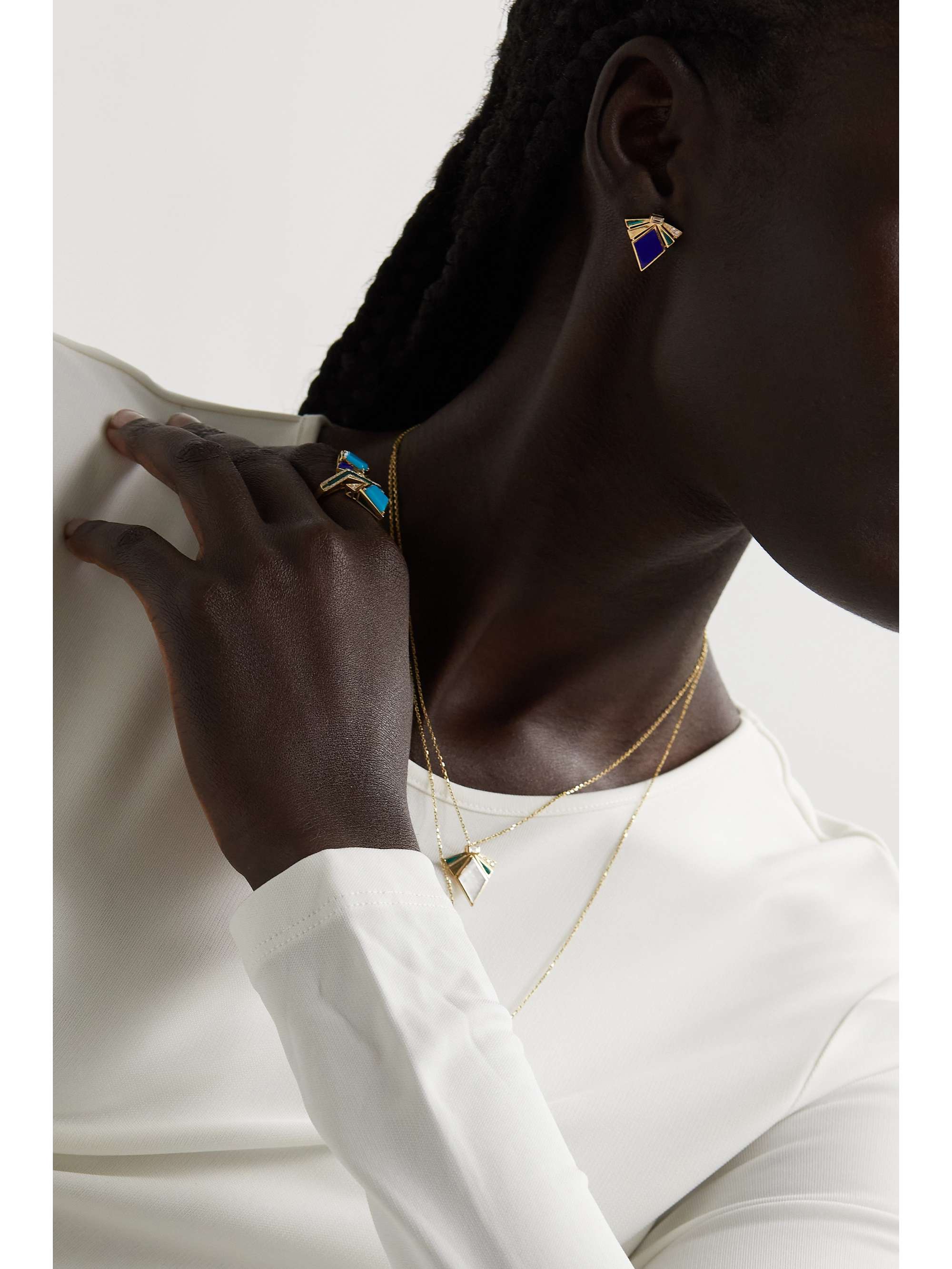 L'ATELIER NAWBAR The Nathalie 18-karat gold multi-stone earrings