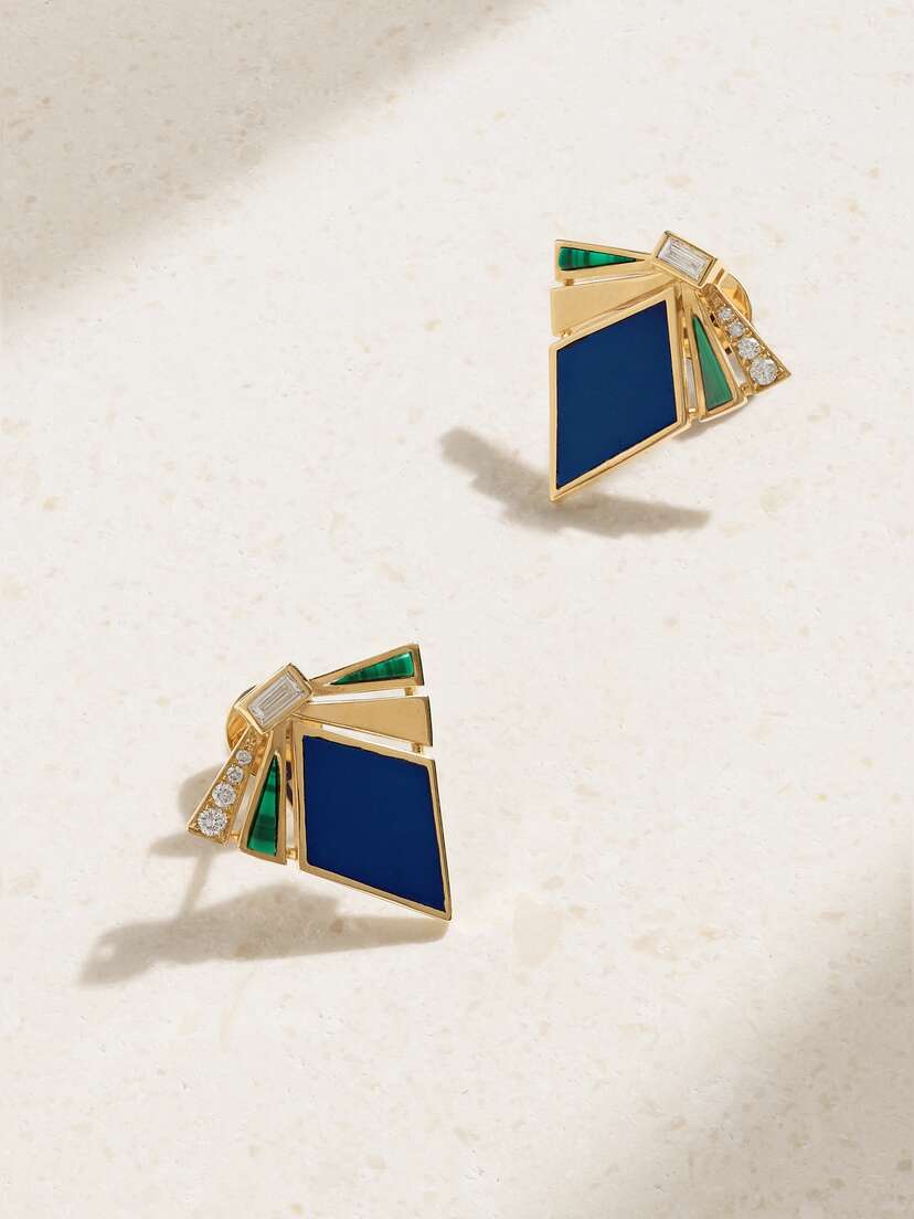 L’Atelier Nawbar The Nathalie 18-karat Gold Multi-stone Earrings
