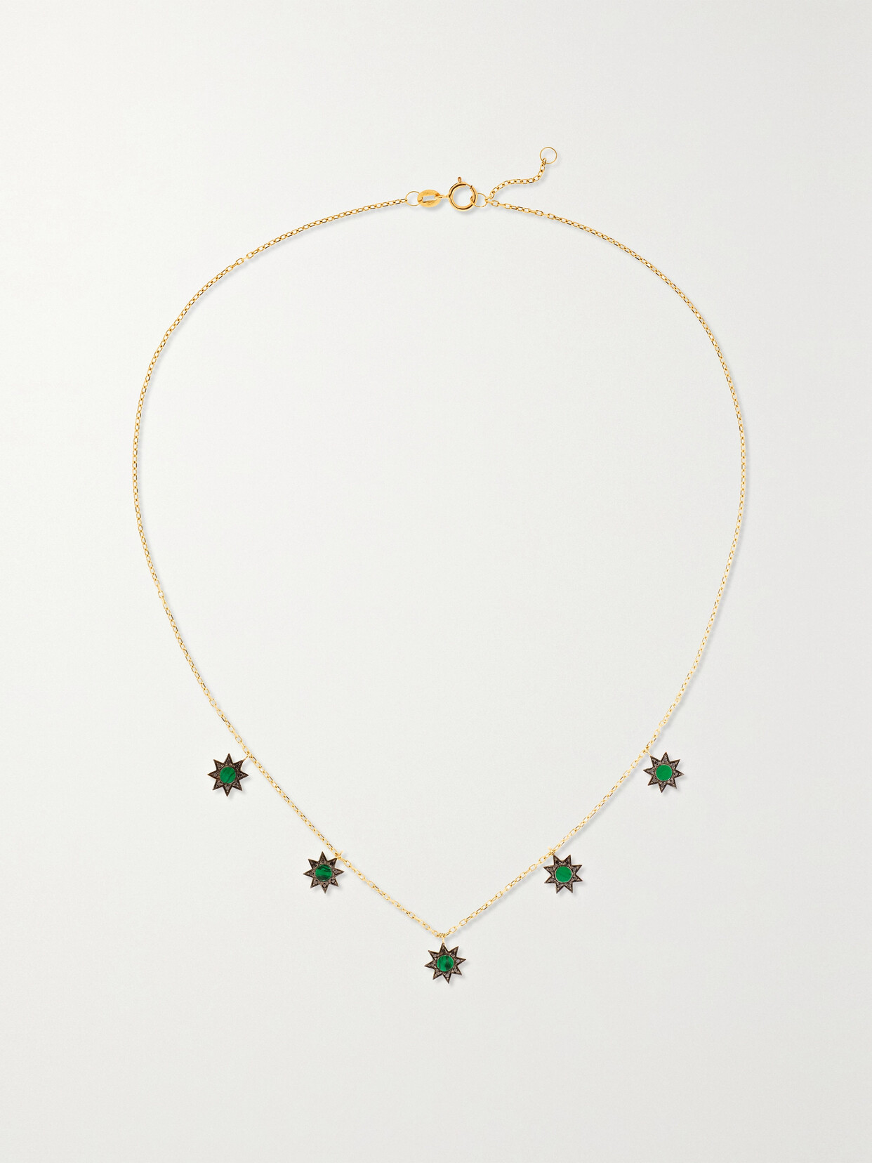 L'atelier Nawbar Cosmic Ibiza Mini 18-karat Gold, Malachite And Diamond Choker