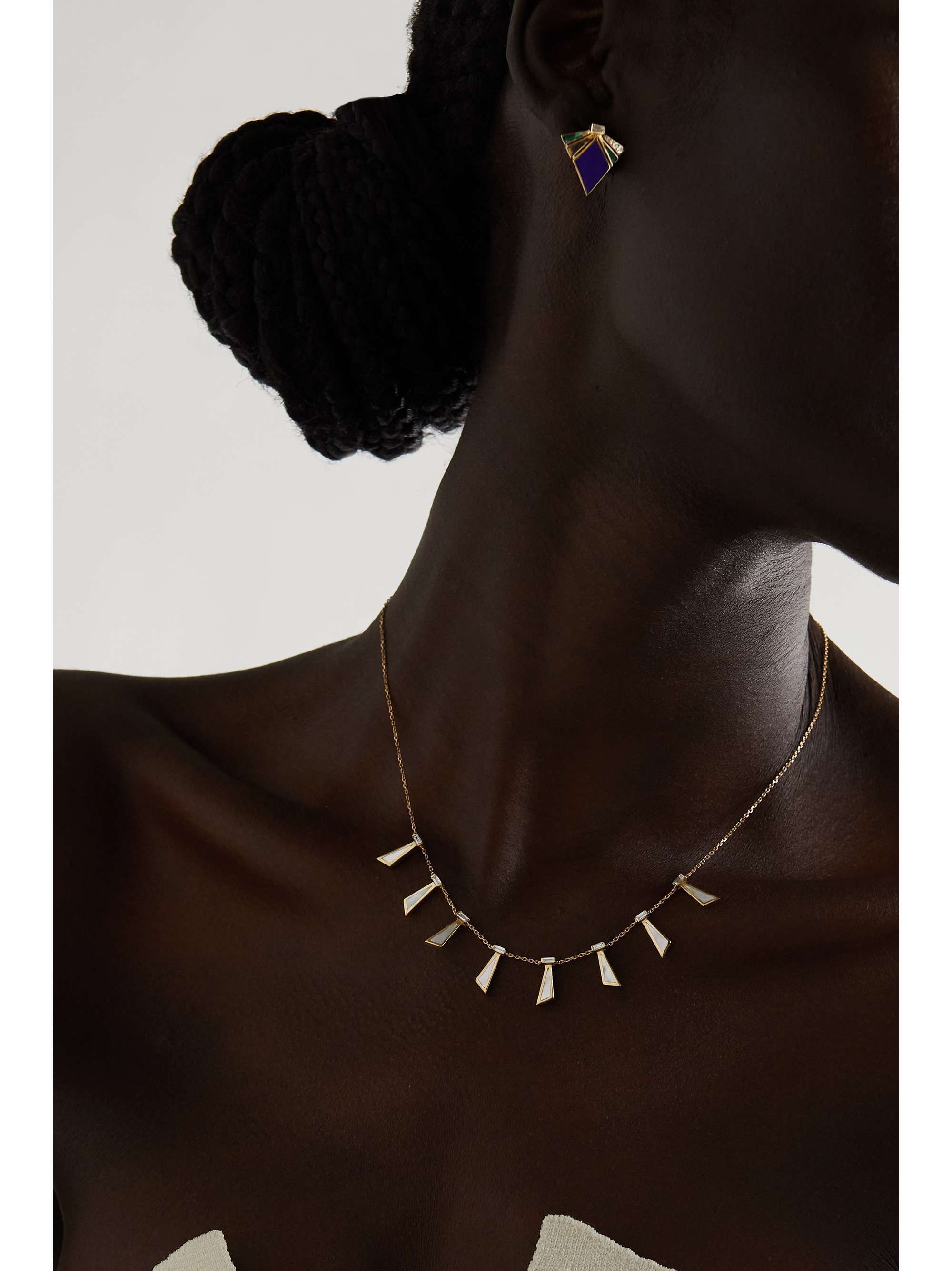 L'ATELIER NAWBAR The Dance 18-karat gold, mother-of-pearl and diamond choker