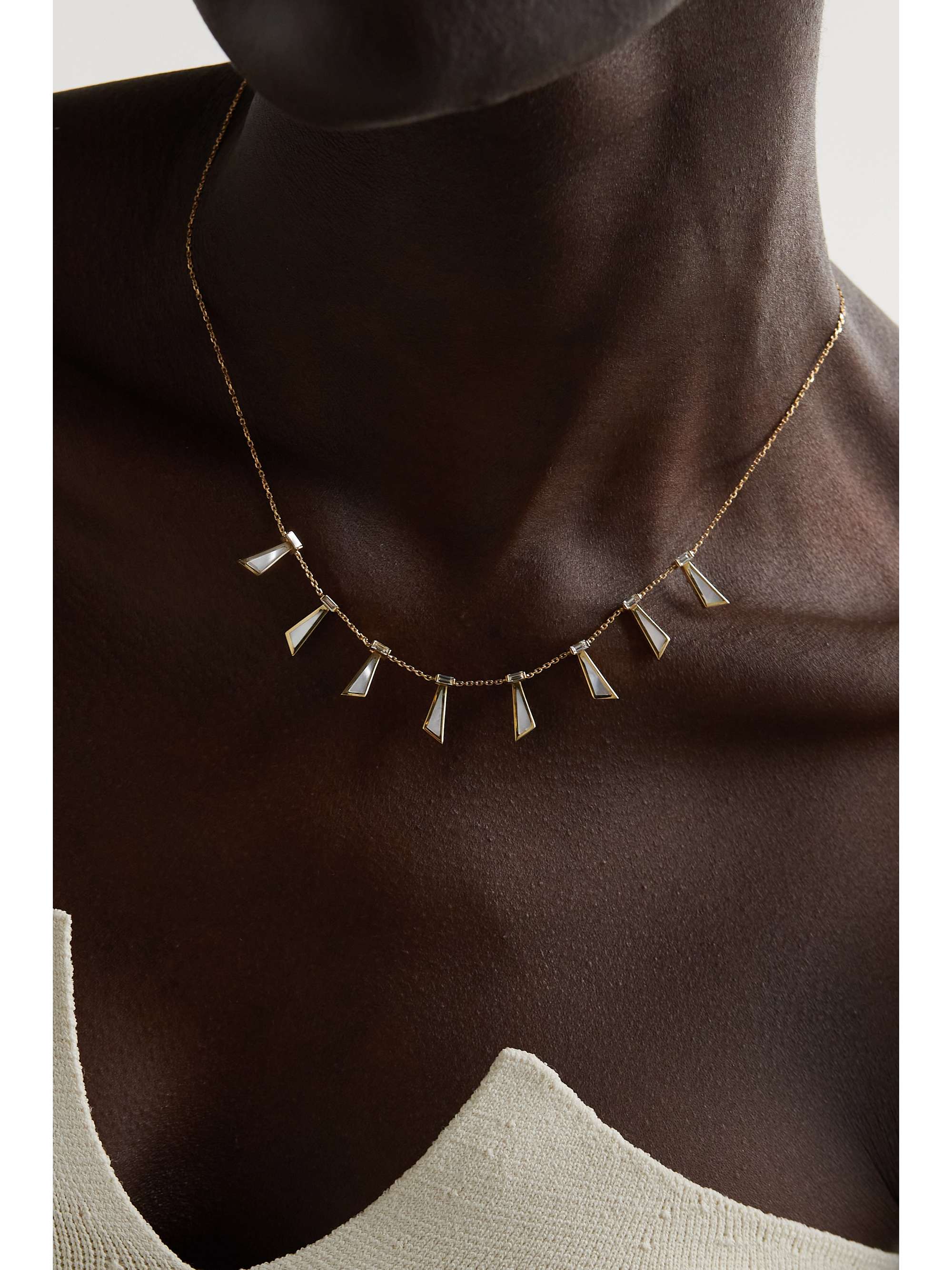 L'ATELIER NAWBAR The Dance 18-karat gold, mother-of-pearl and diamond choker