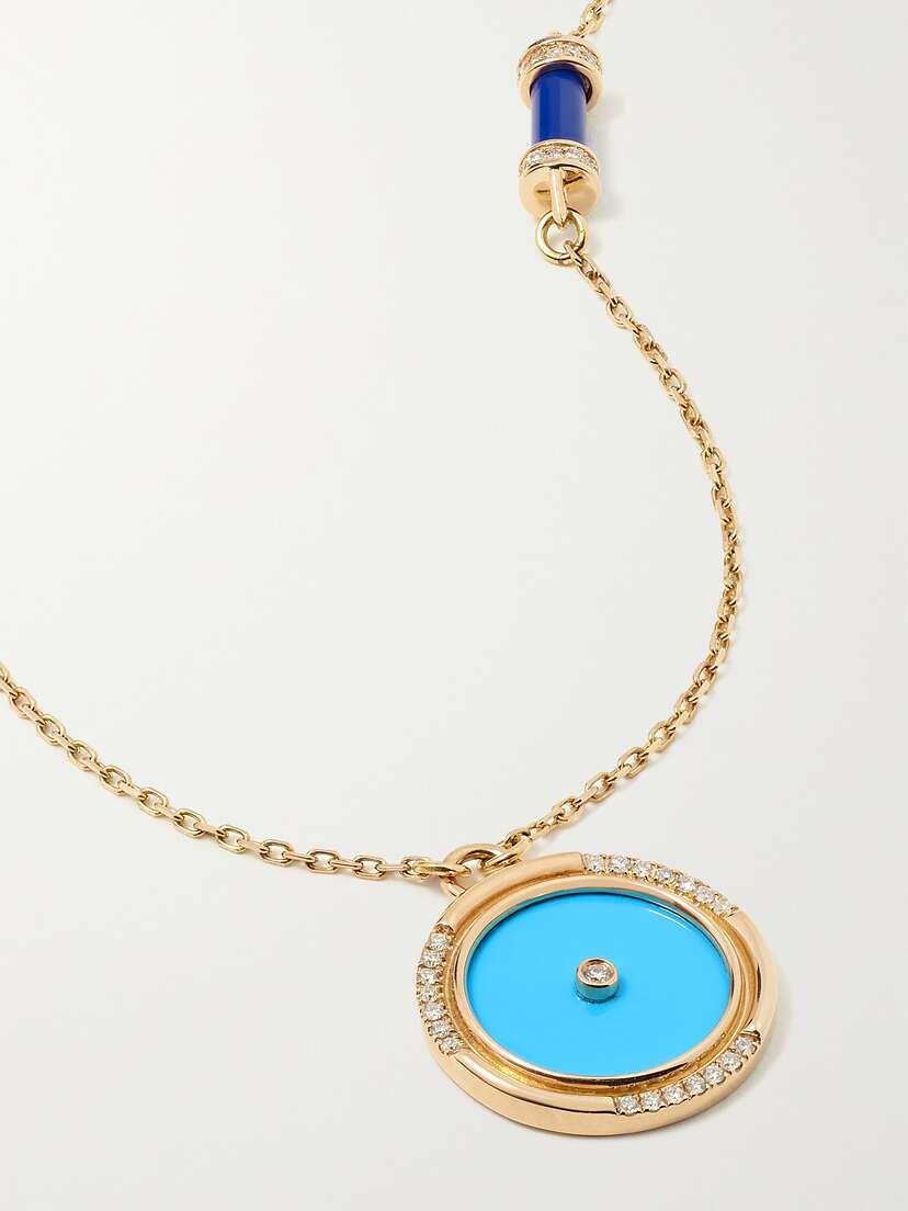 L’Atelier Nawbar Amulets Of Light 18-karat Gold Multi-stone Necklace