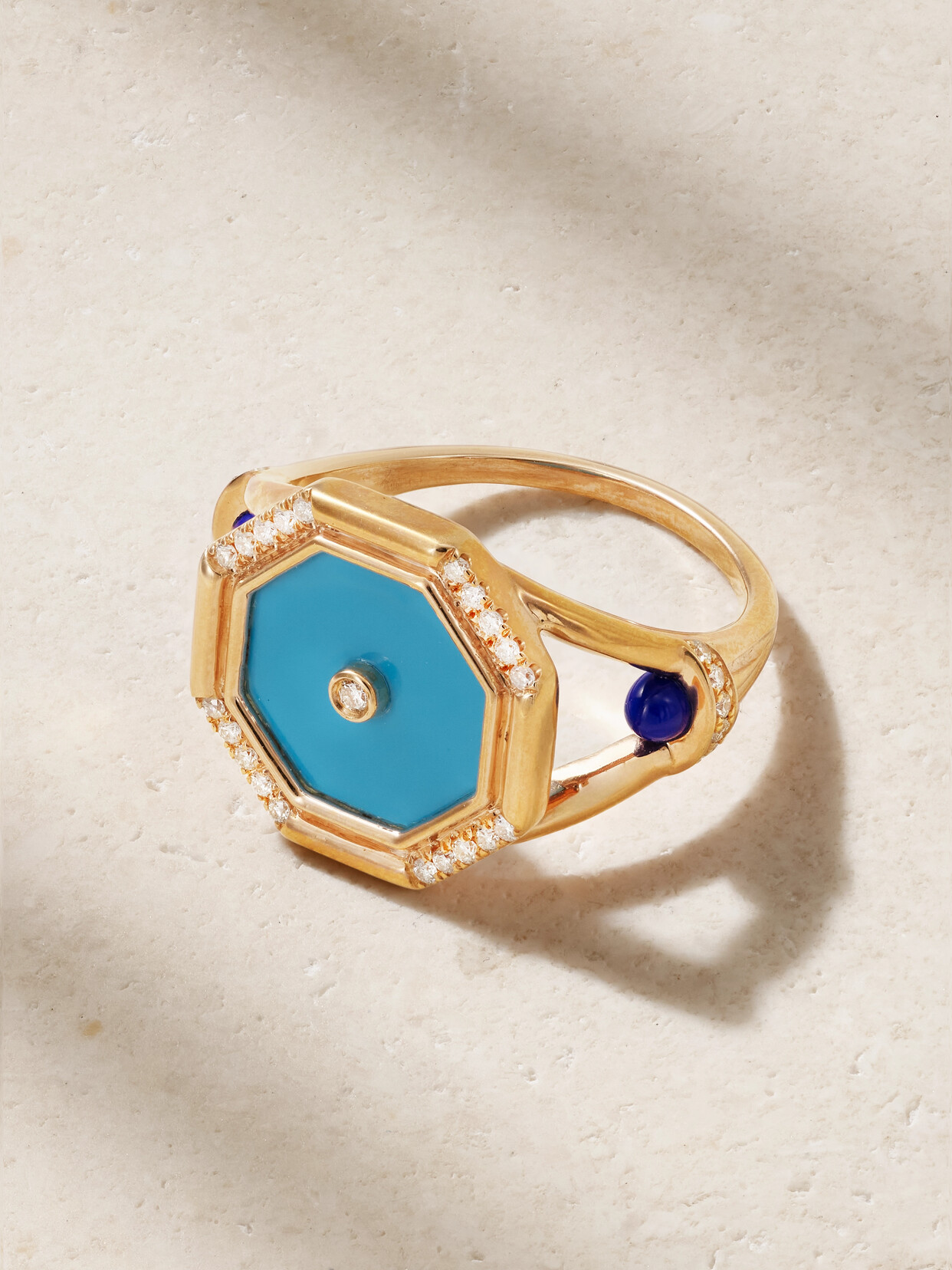 L'Atelier Nawbar - 18-karat Gold Multi-stone Ring - Blue