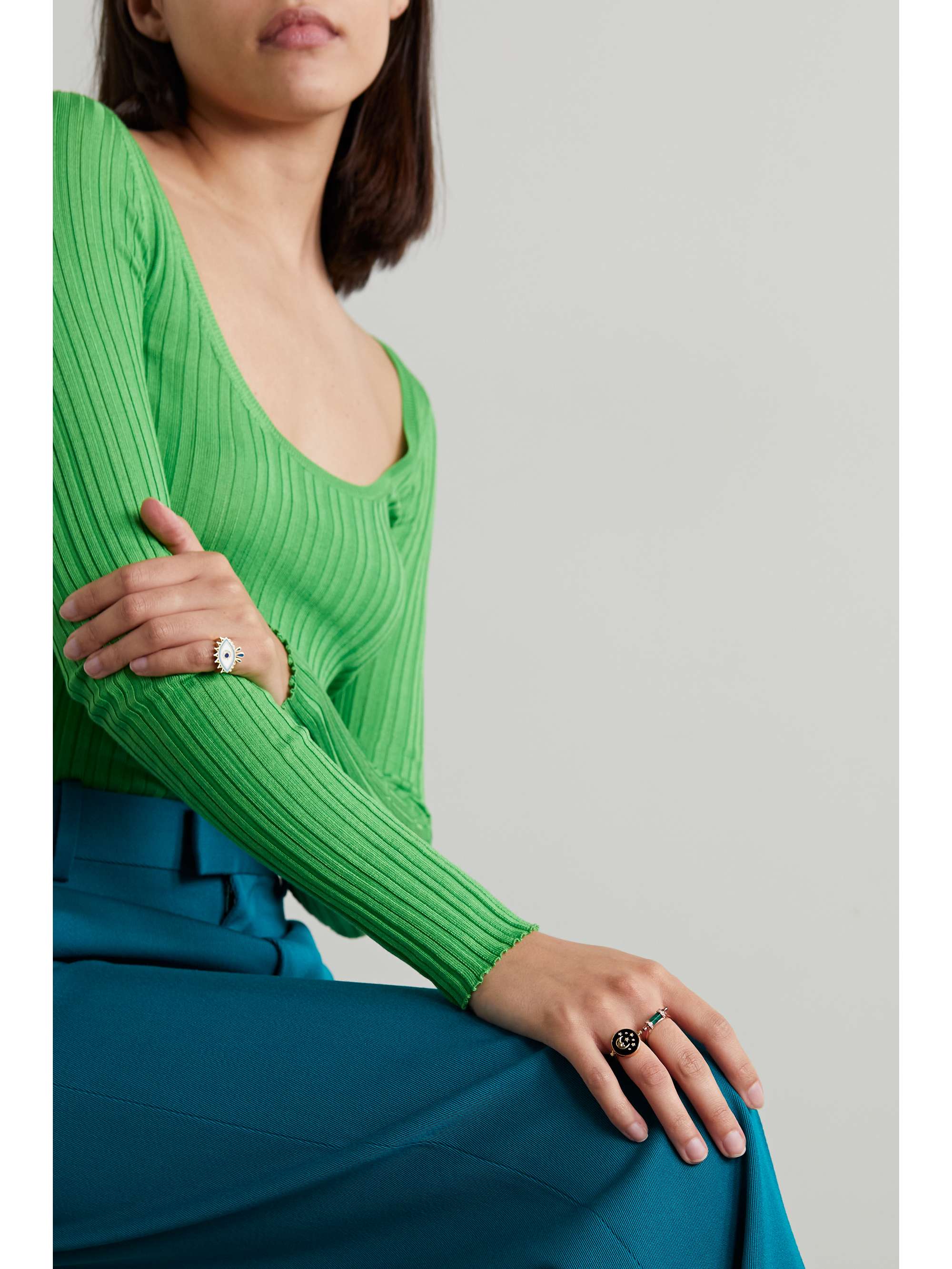 L'ATELIER NAWBAR Day and Night 18-karat gold multi-stone ring
