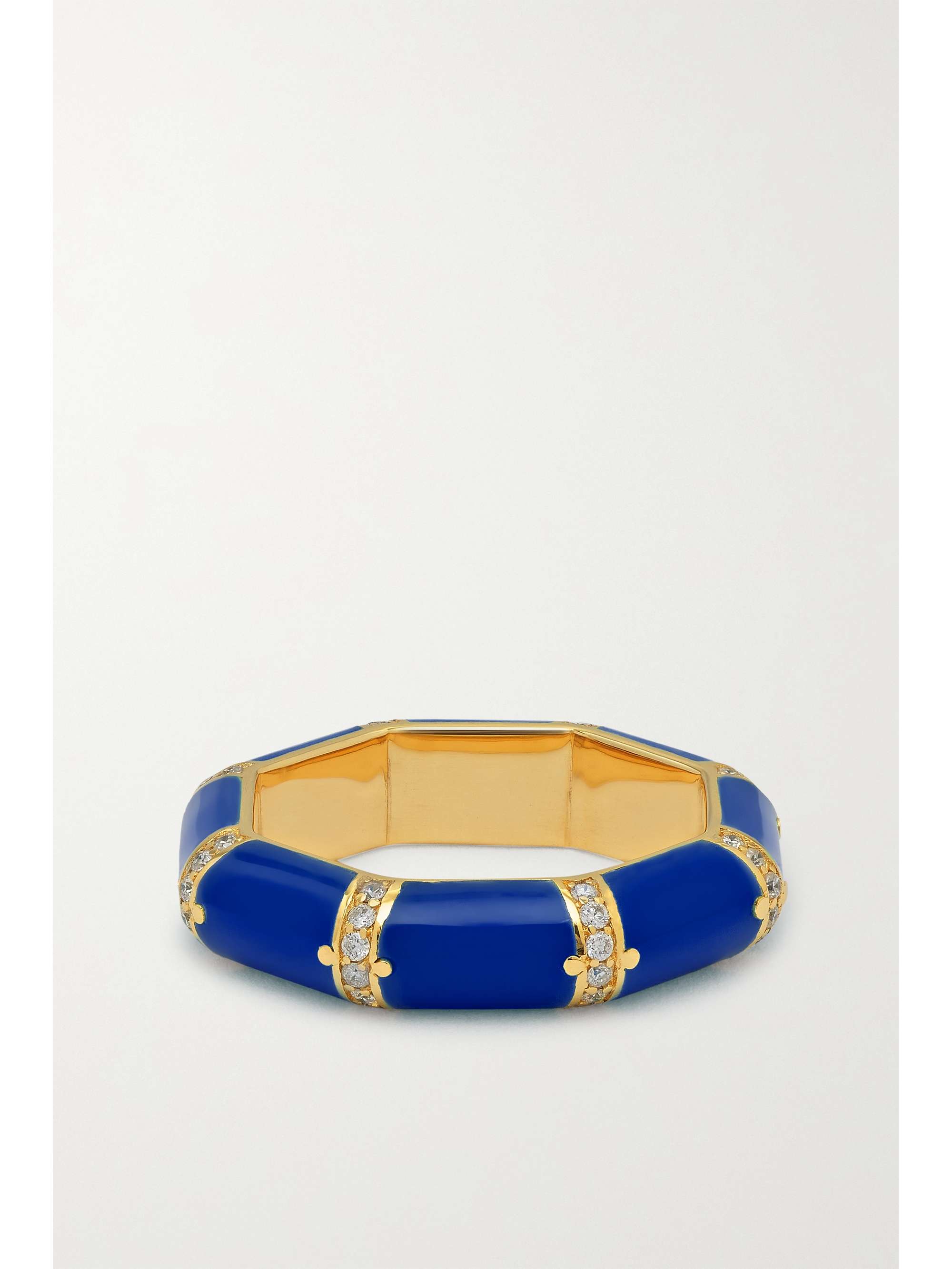 L'ATELIER NAWBAR Bamboo 18-karat gold, lapis lazuli and diamond ring