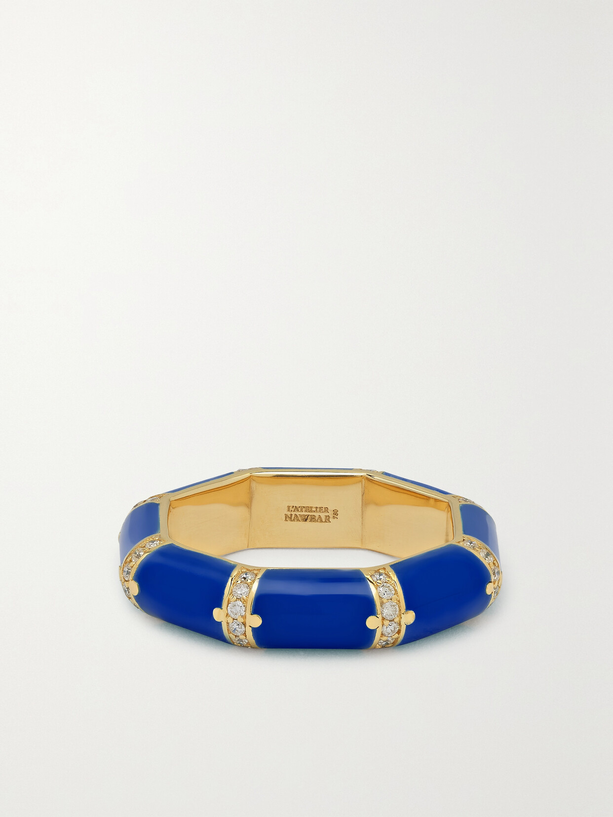 L'Atelier Nawbar - Bamboo 18-karat Gold, Lapis Lazuli And Diamond Ring - 7