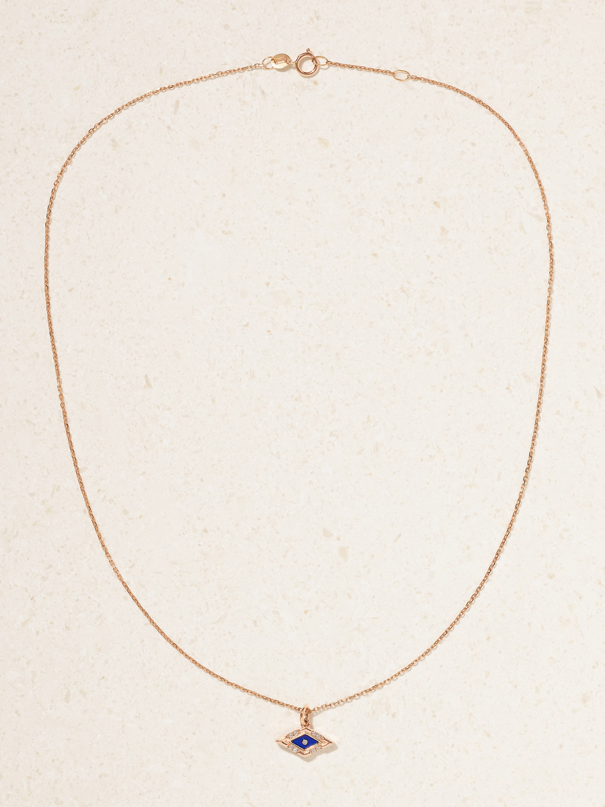 L'atelier Nawbar Eye 18-karat Rose Gold, Lapis Lazuli And Diamond Necklace In Gold