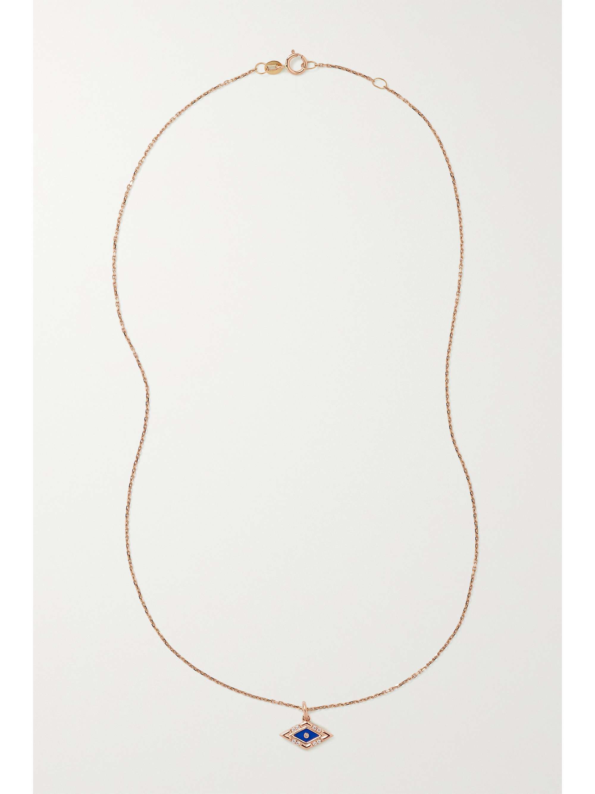 L'ATELIER NAWBAR Eye 18-karat rose gold, lapis lazuli and diamond necklace