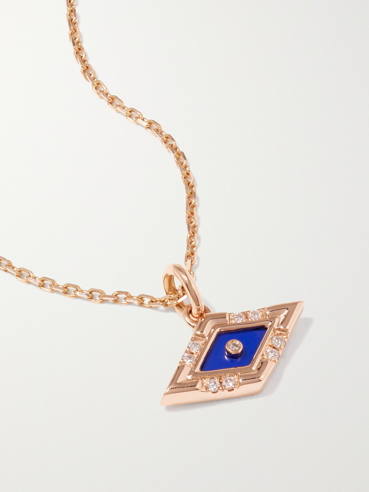 L'atelier Nawbar Eye 18-karat Rose Gold, Lapis Lazuli And Diamond Necklace