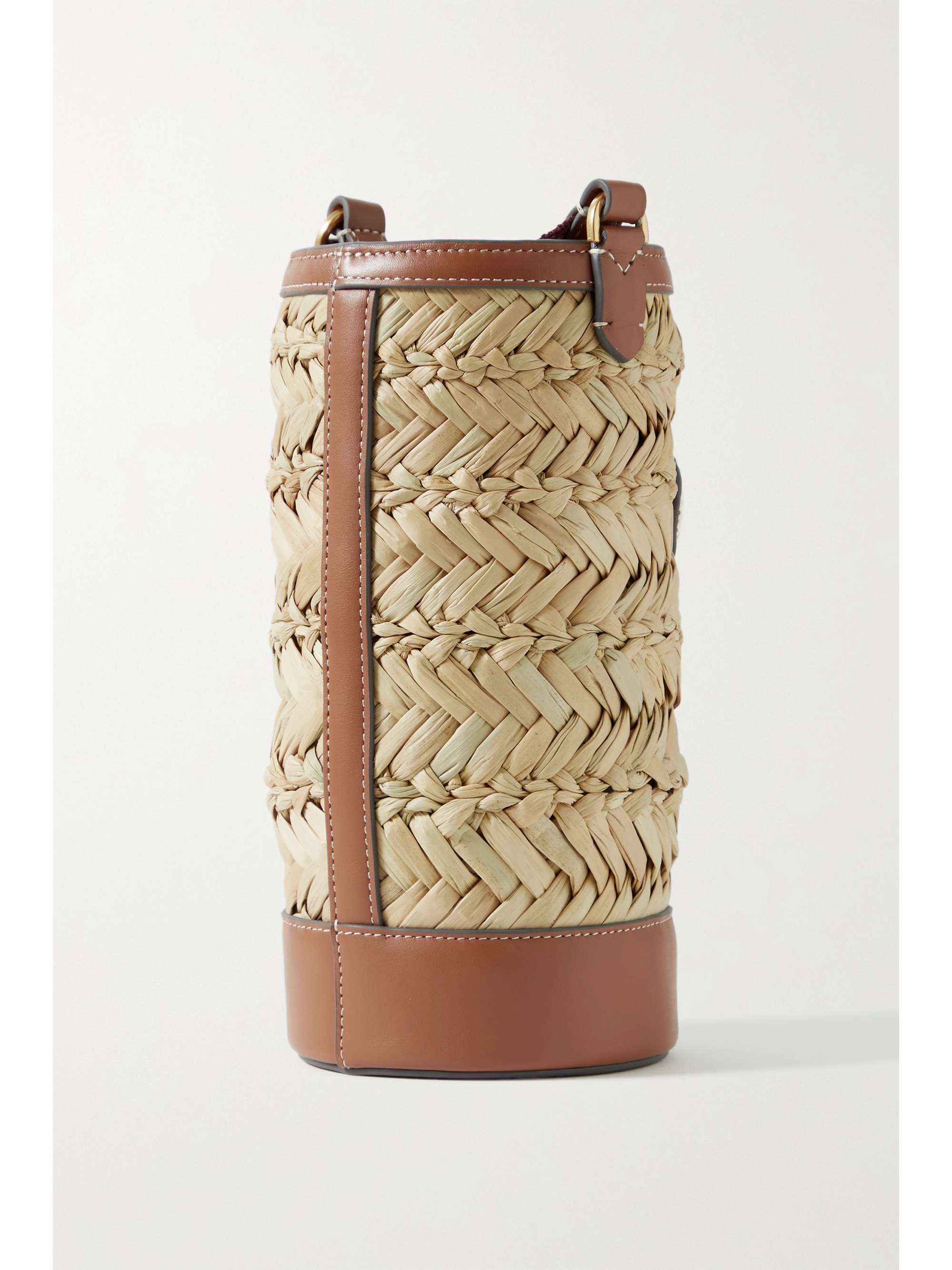ANYA HINDMARCH Eyes Weinflaschenhalter aus Stroh und Leder