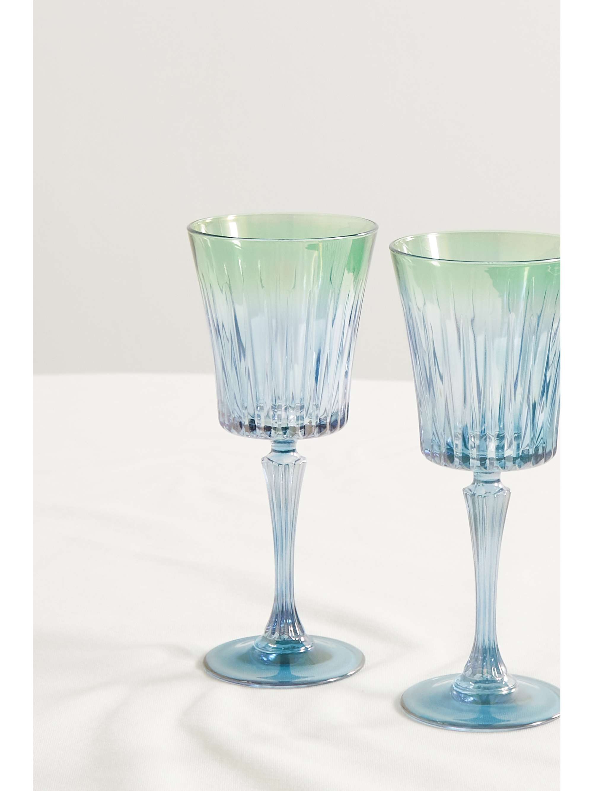 LUISA BECCARIA Shaded set of two iridescent degradé water glasses