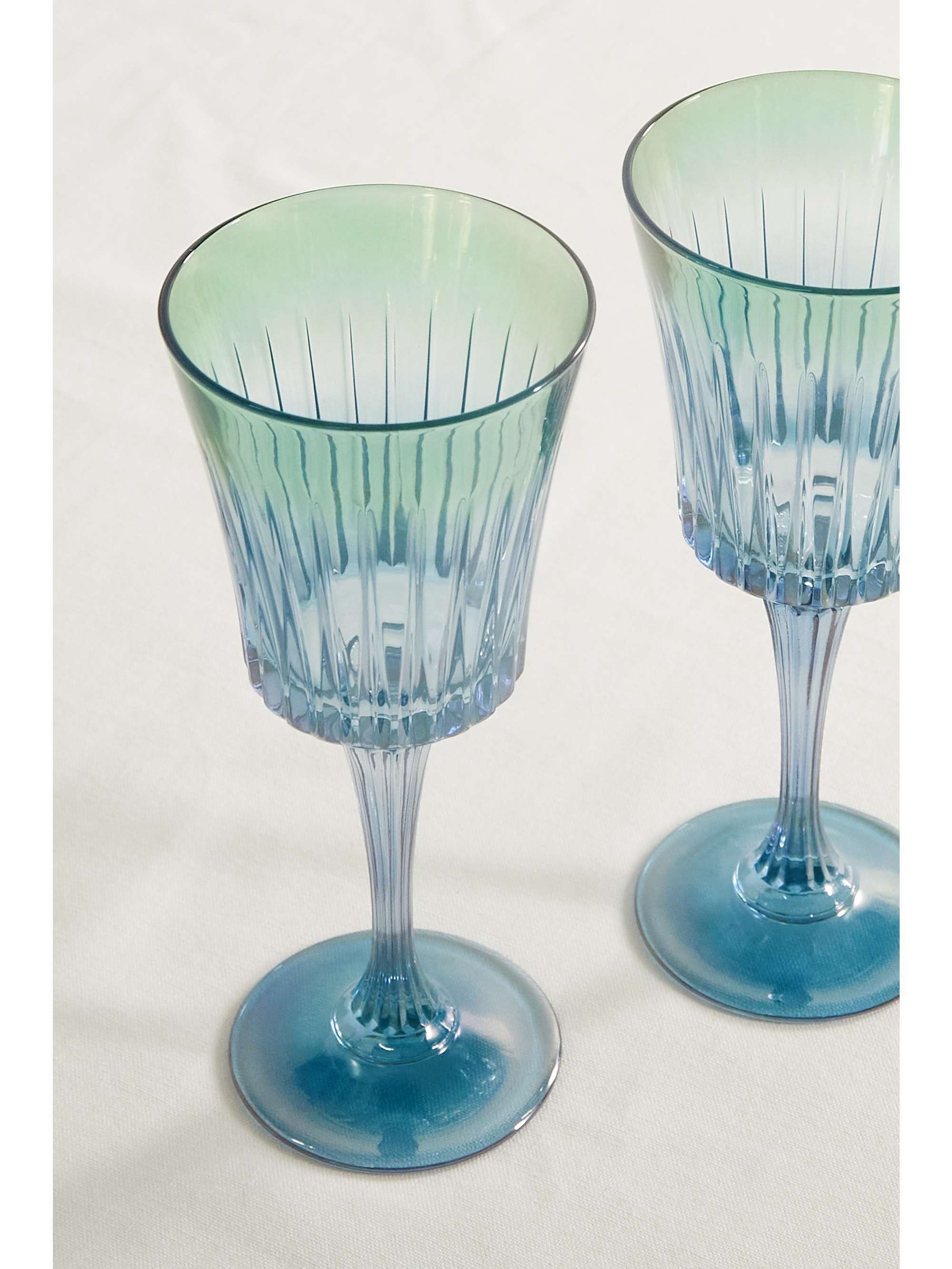 LUISA BECCARIA Shaded set of two iridescent degradé water glasses