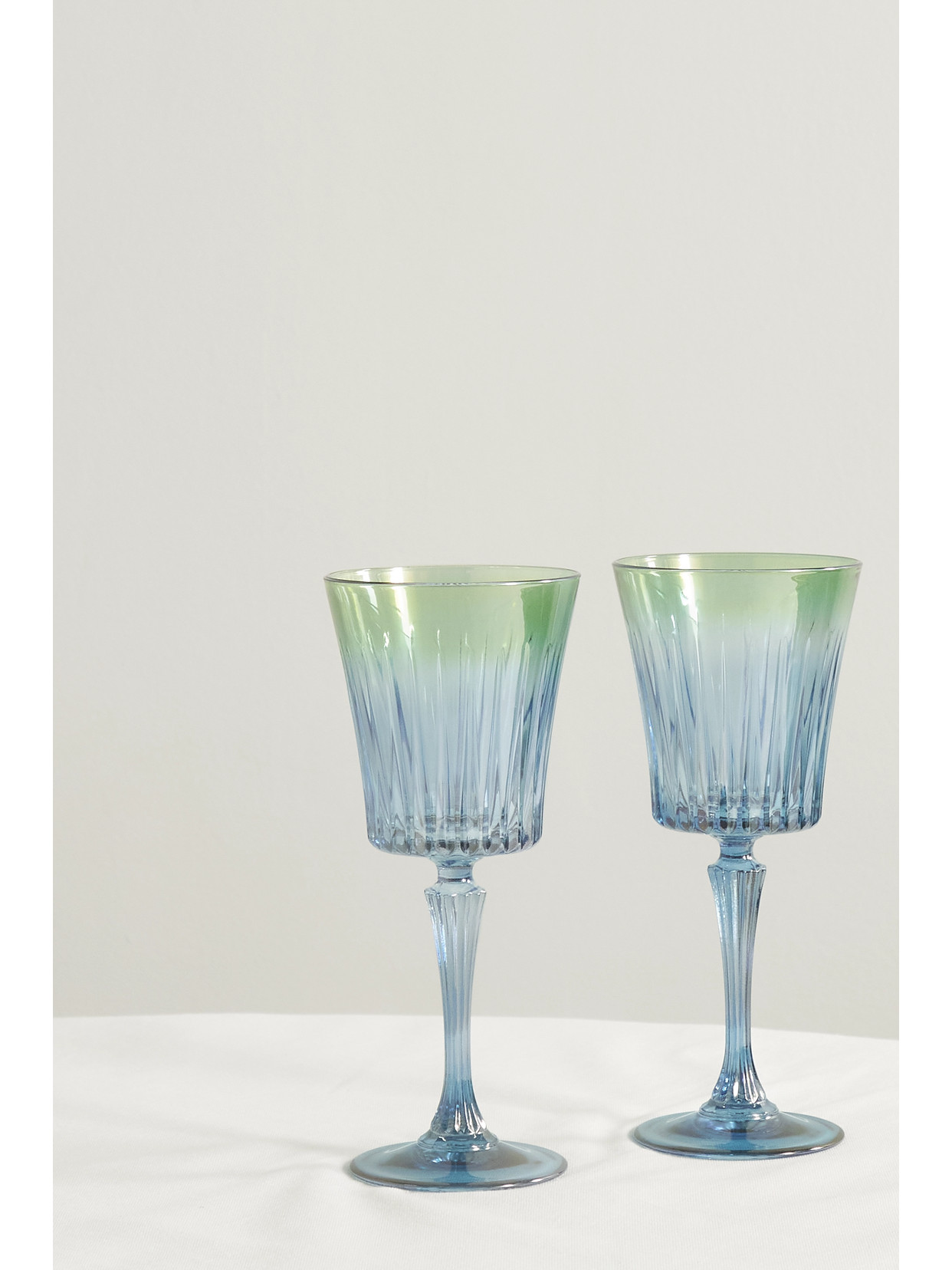LUISA BECCARIA SHADED SET OF TWO IRIDESCENT DEGRADÉ WATER GLASSES