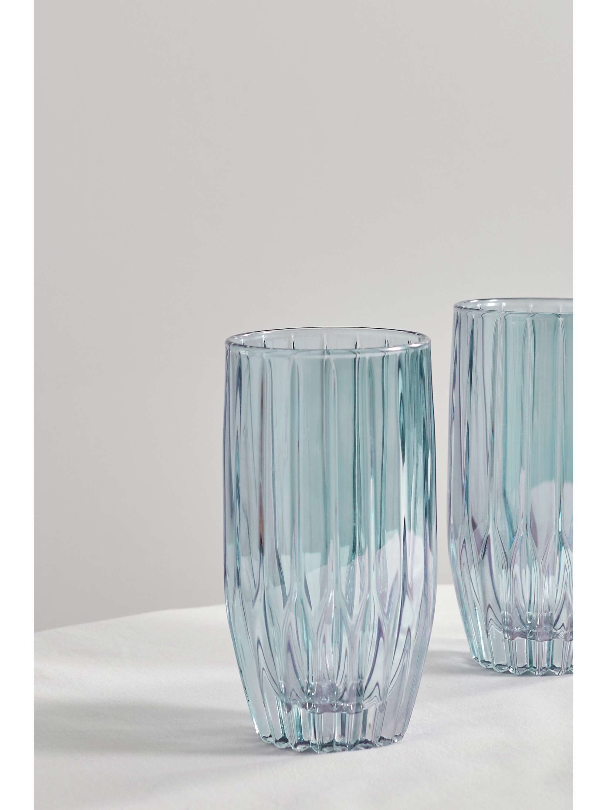 Blue Set of two large iridescent glass tumblers | LUISA BECCARIA | NET