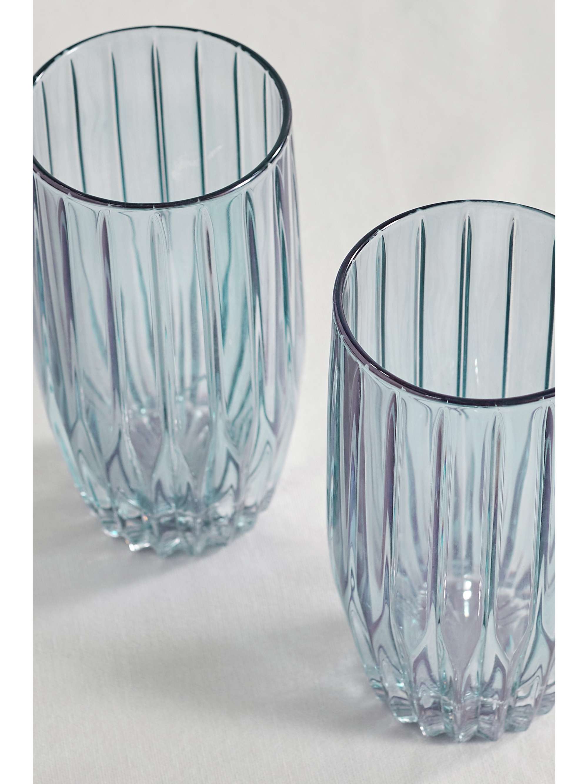 LUISA BECCARIA Set of two large iridescent glass tumblers NETAPORTER
