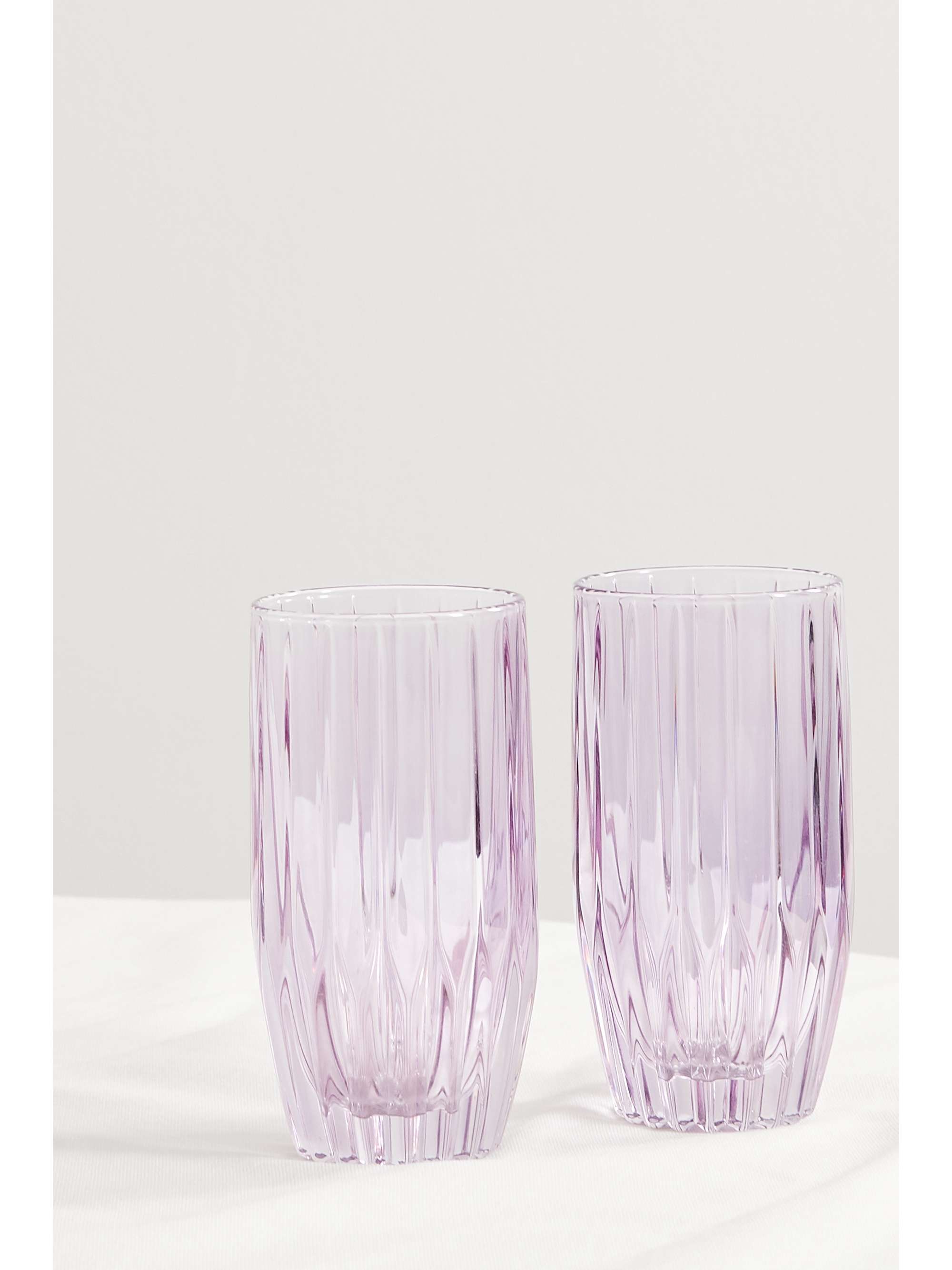 LUISA BECCARIA Set of two large iridescent glass tumblers