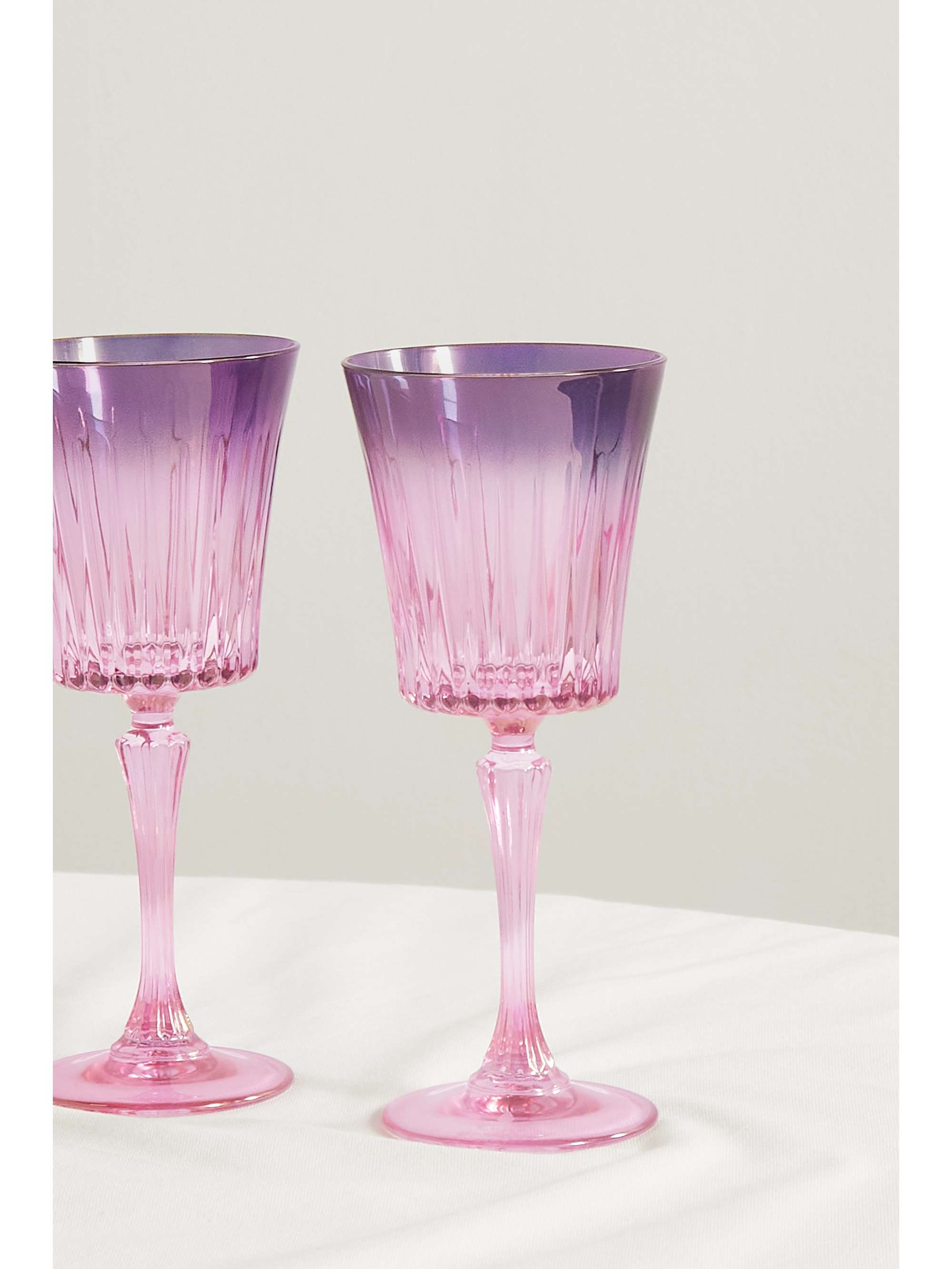 LUISA BECCARIA Set de deux verres à eau en verre irisé à effet dégradé