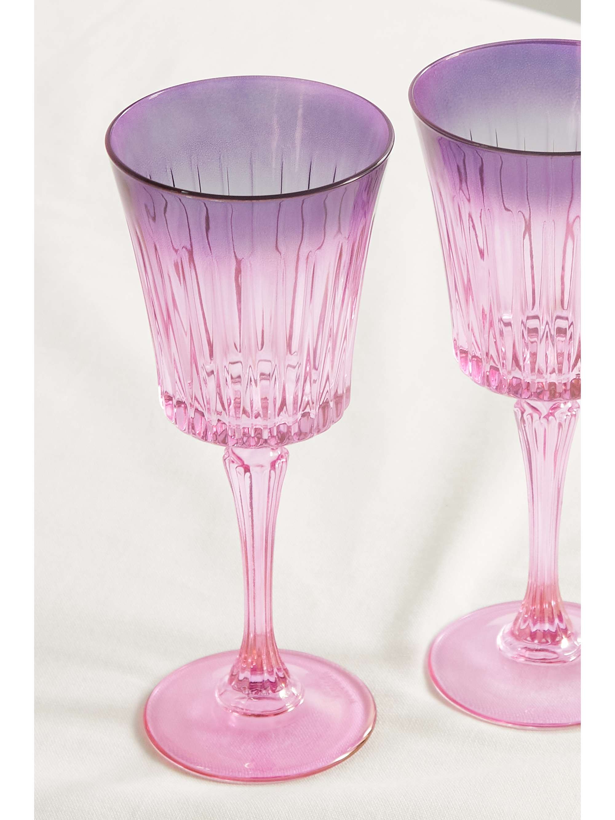 LUISA BECCARIA Set de deux verres à eau en verre irisé à effet dégradé