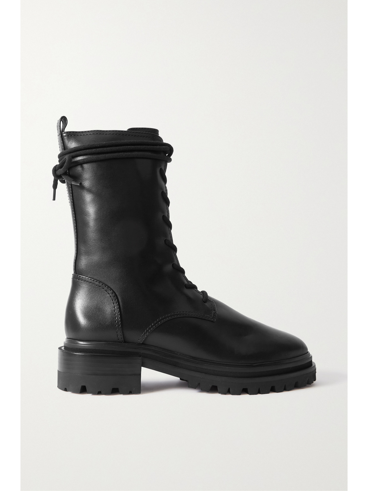 Porte & Paire Leather Ankle Boots - Black