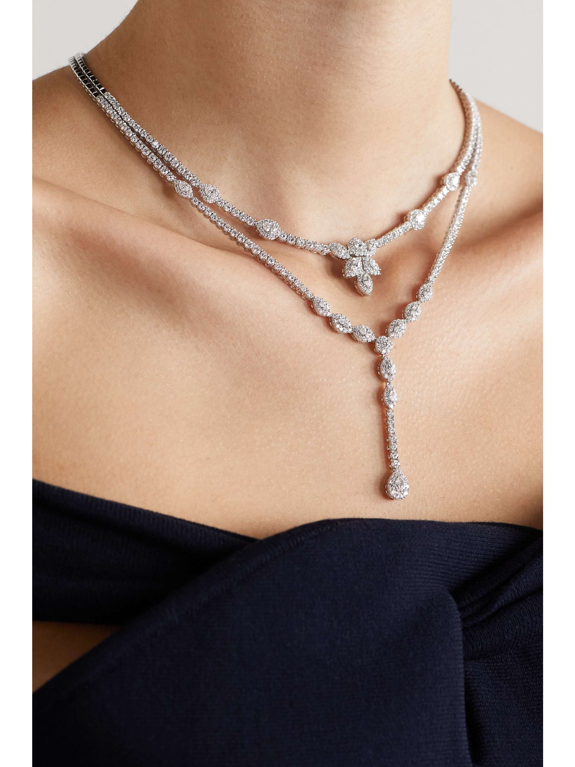 18-karat white gold diamond necklace