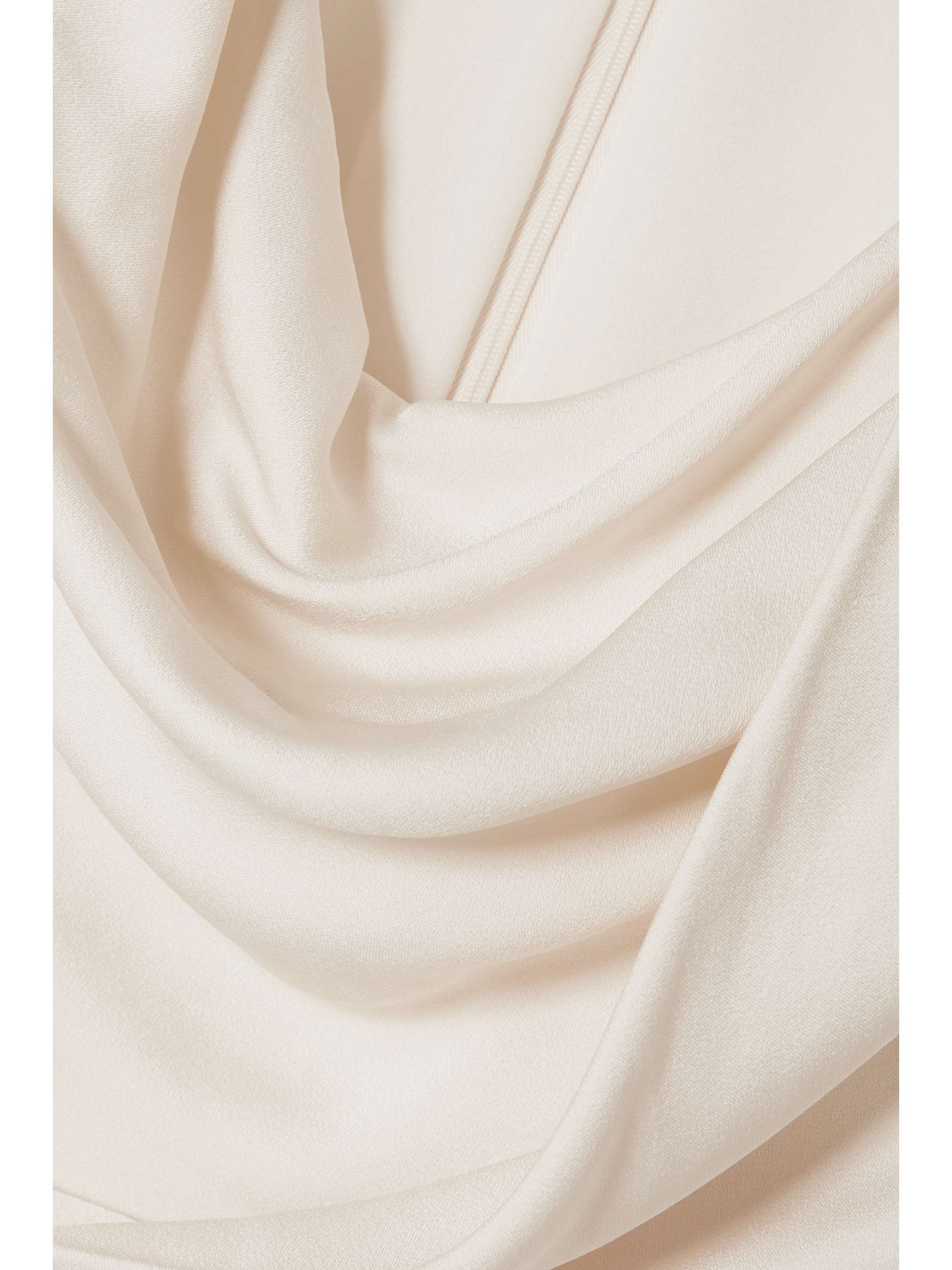 HALSTON Draped hammered-satin gown