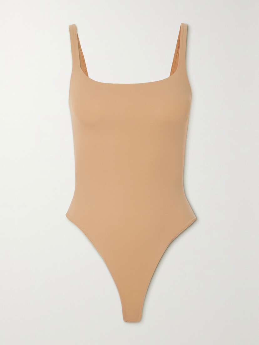 Skims Fits Everybody Square Neck Bodysuit - Ochre