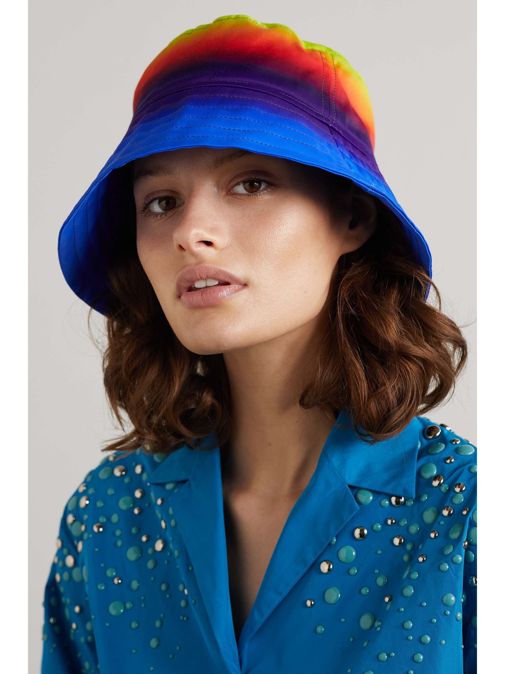 DRIES VAN NOTEN Ombre topstitched twill bucket hat | NET-A-PORTER