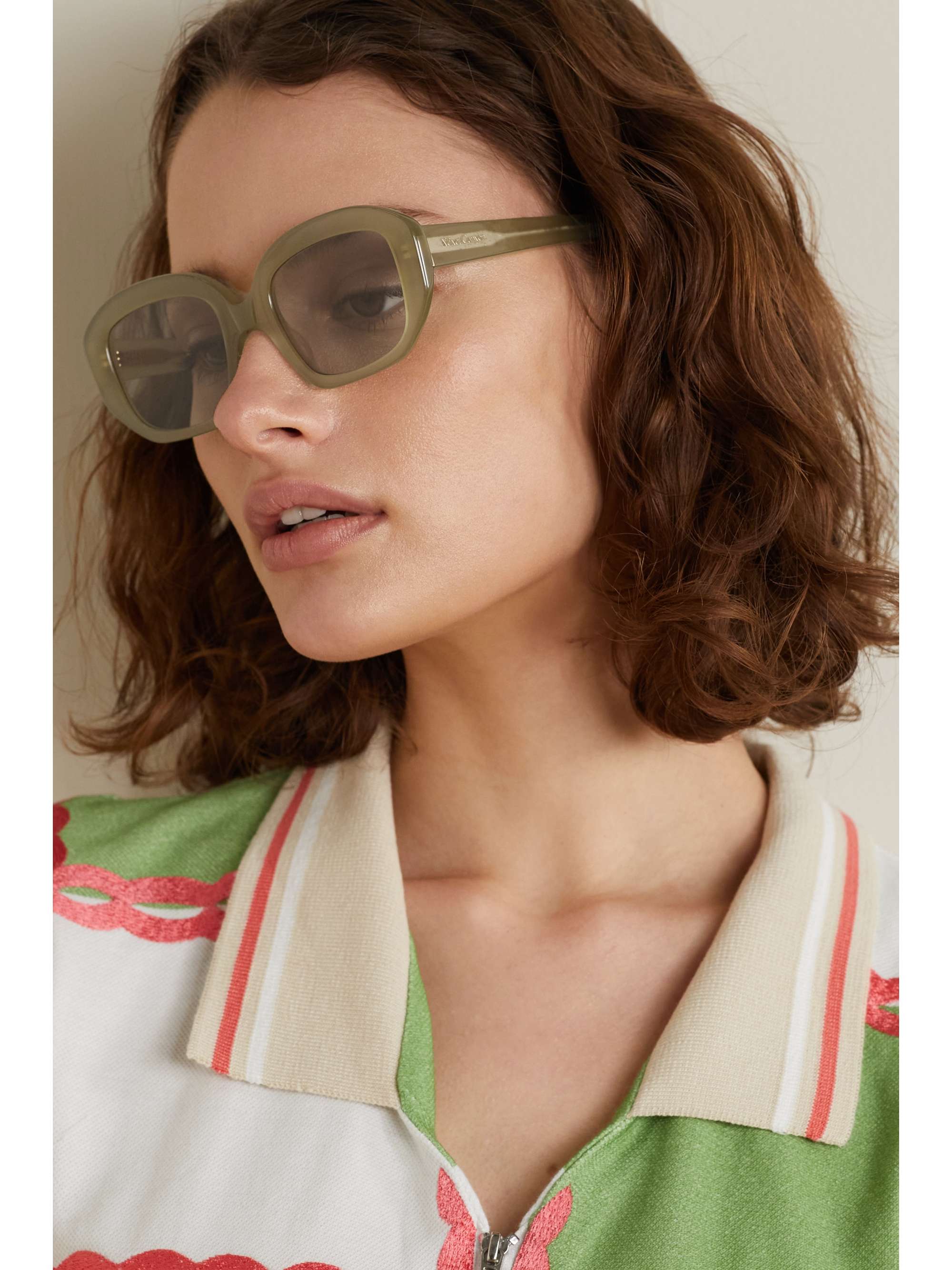 VELVET CANYON + NET SUSTAIN Motel Musa round-frame acetate sunglasses
