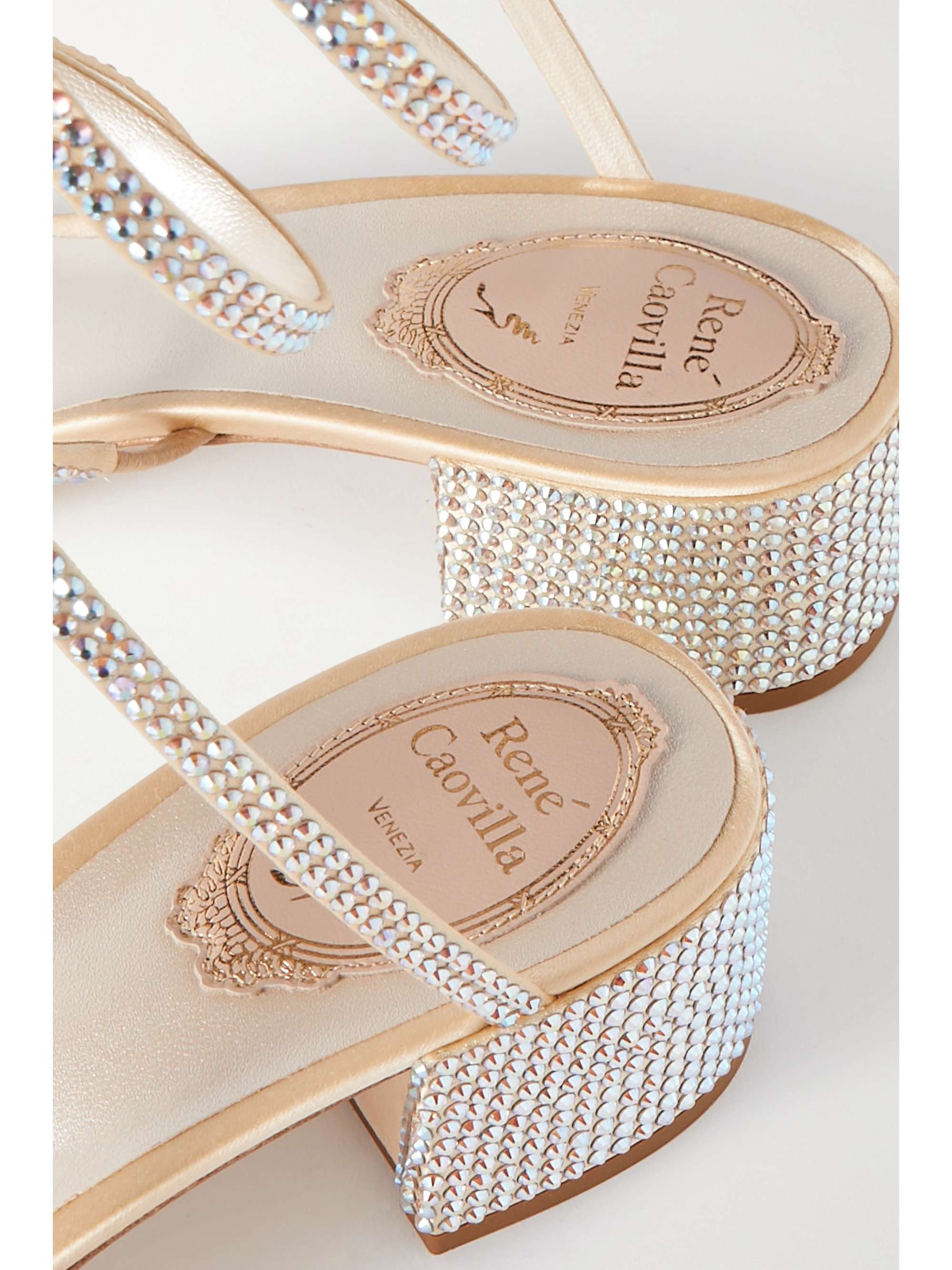 RENÉ CAOVILLA Cleo crystal-embellished satin sandals