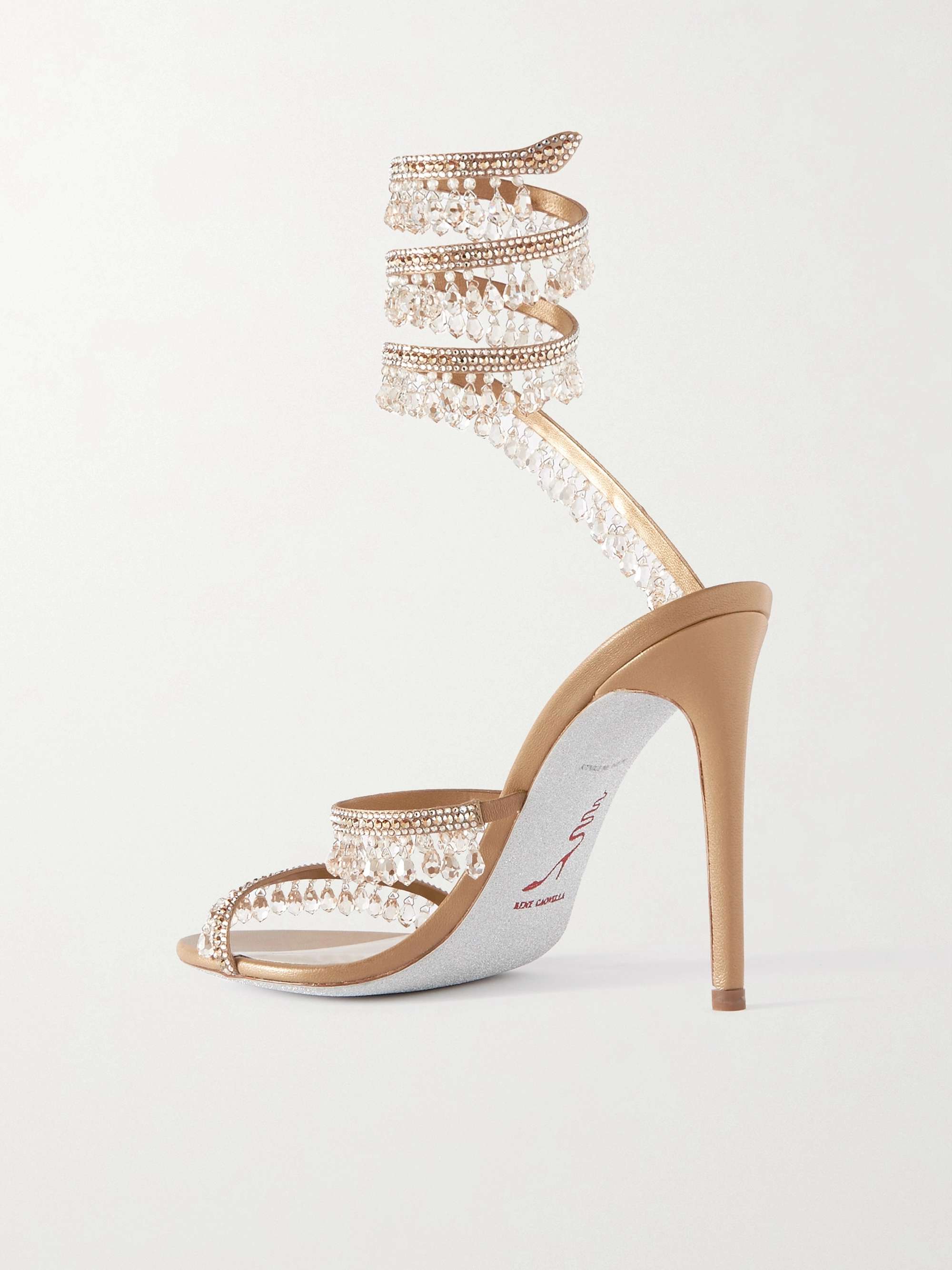 RENÉ CAOVILLA Chandelier crystal-embellished leather sandals