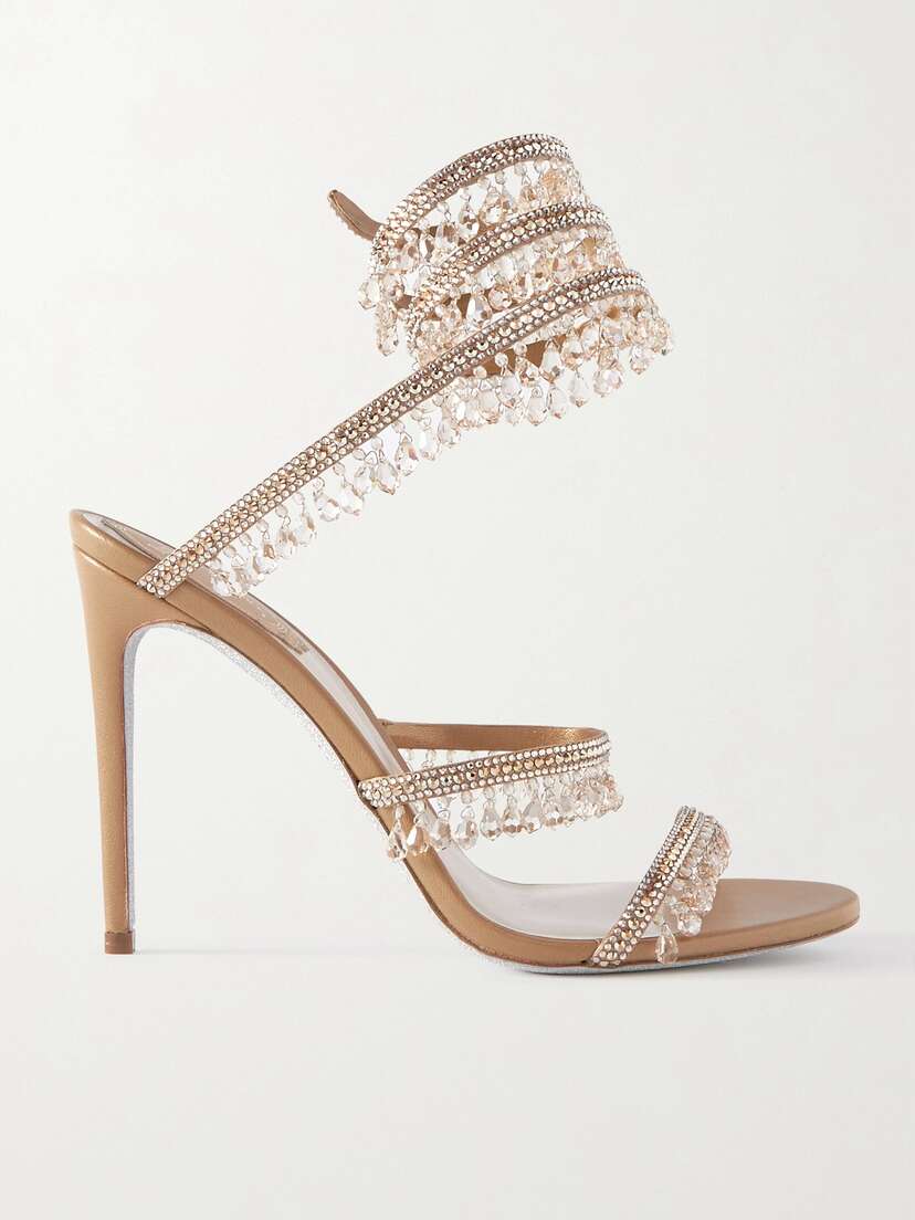 René Caovilla Chandelier Crystal-embellished Leather Sandals