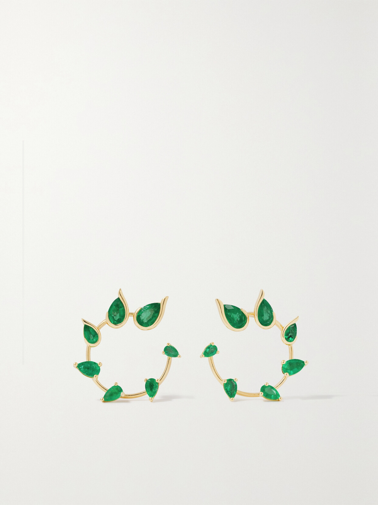 Fernando Jorge Flicker 18-karat Gold Emerald Hoop Earrings