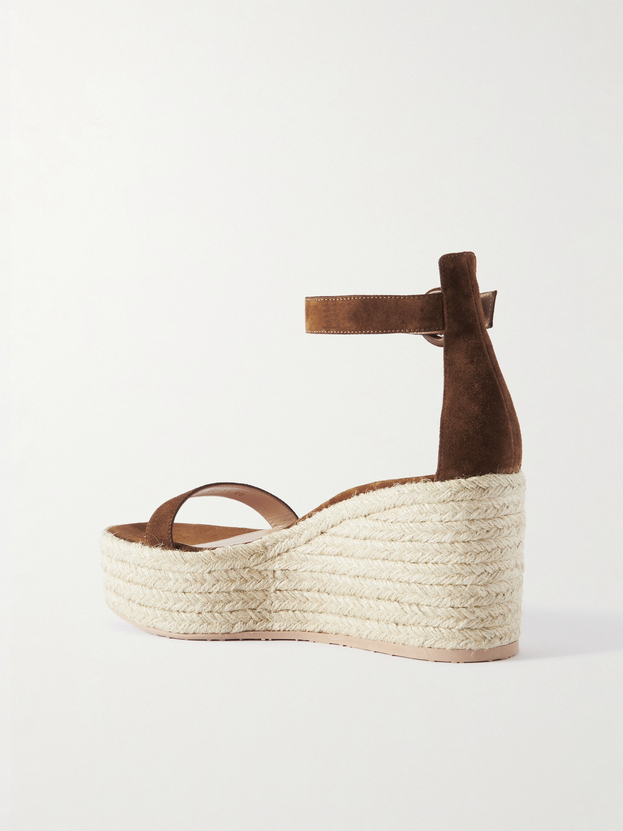 Shop Gianvito Rossi 45 Suede Espadrille Wedge Sandals In Brown